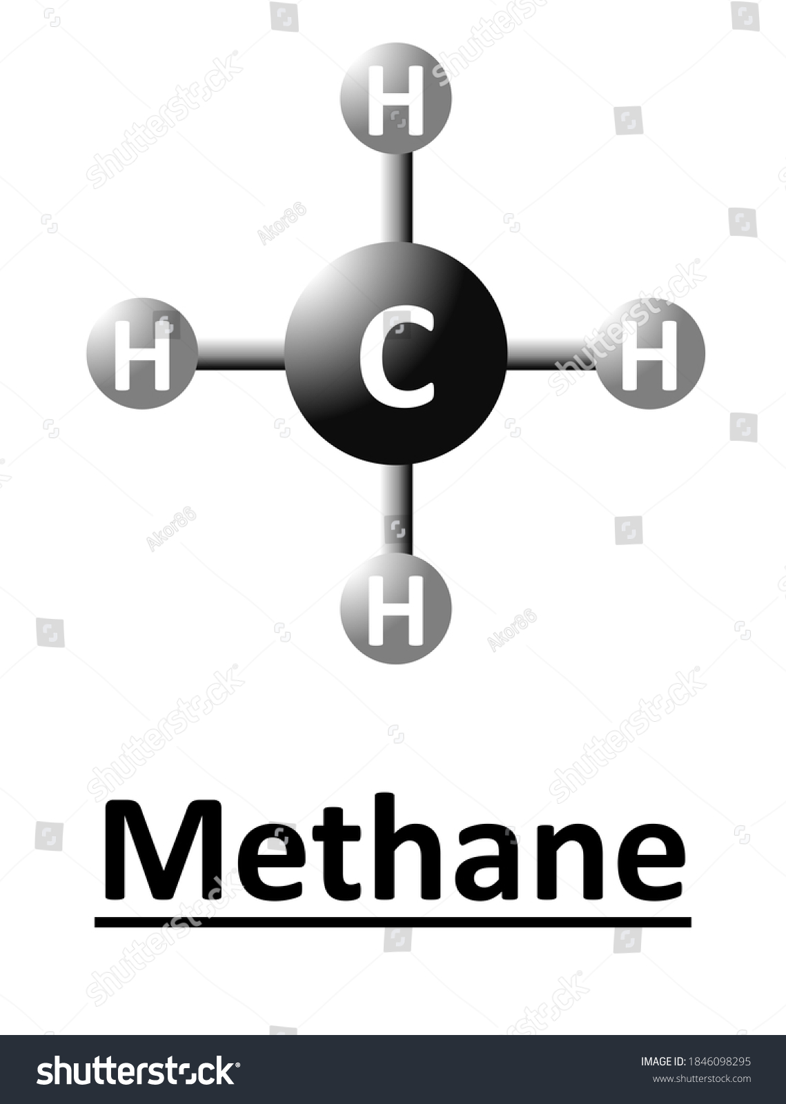 Methane Chemical Compound Chemical Formula Ch4 ilustrações stock