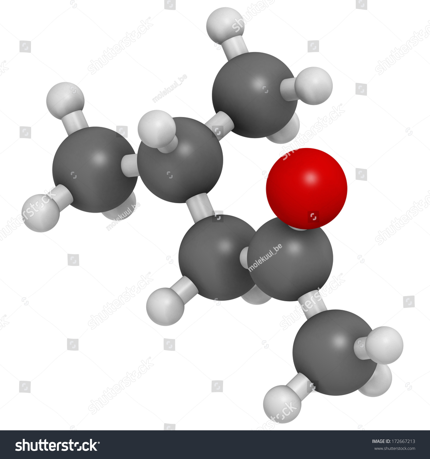 Methyl Isobutyl Ketone Molecule Used Chemical Stock Illustration