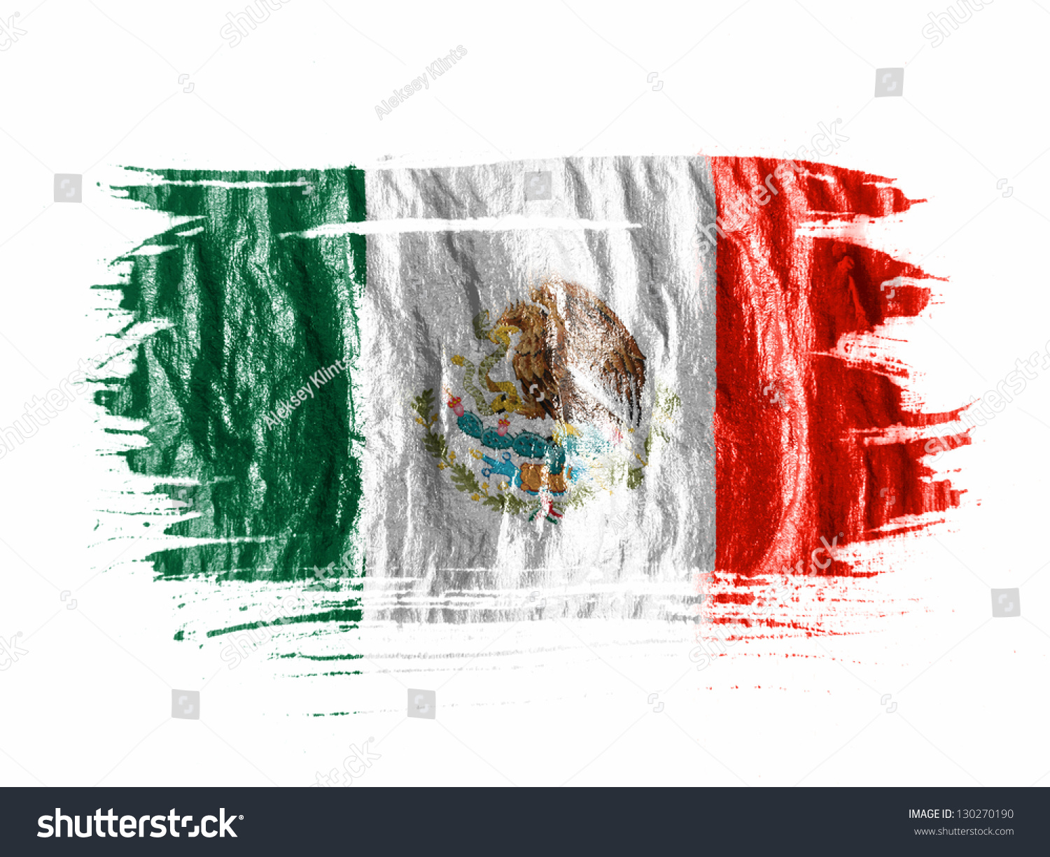 Mexico Mexican Flag Painted Watercolor On Stock Illustration 130270190