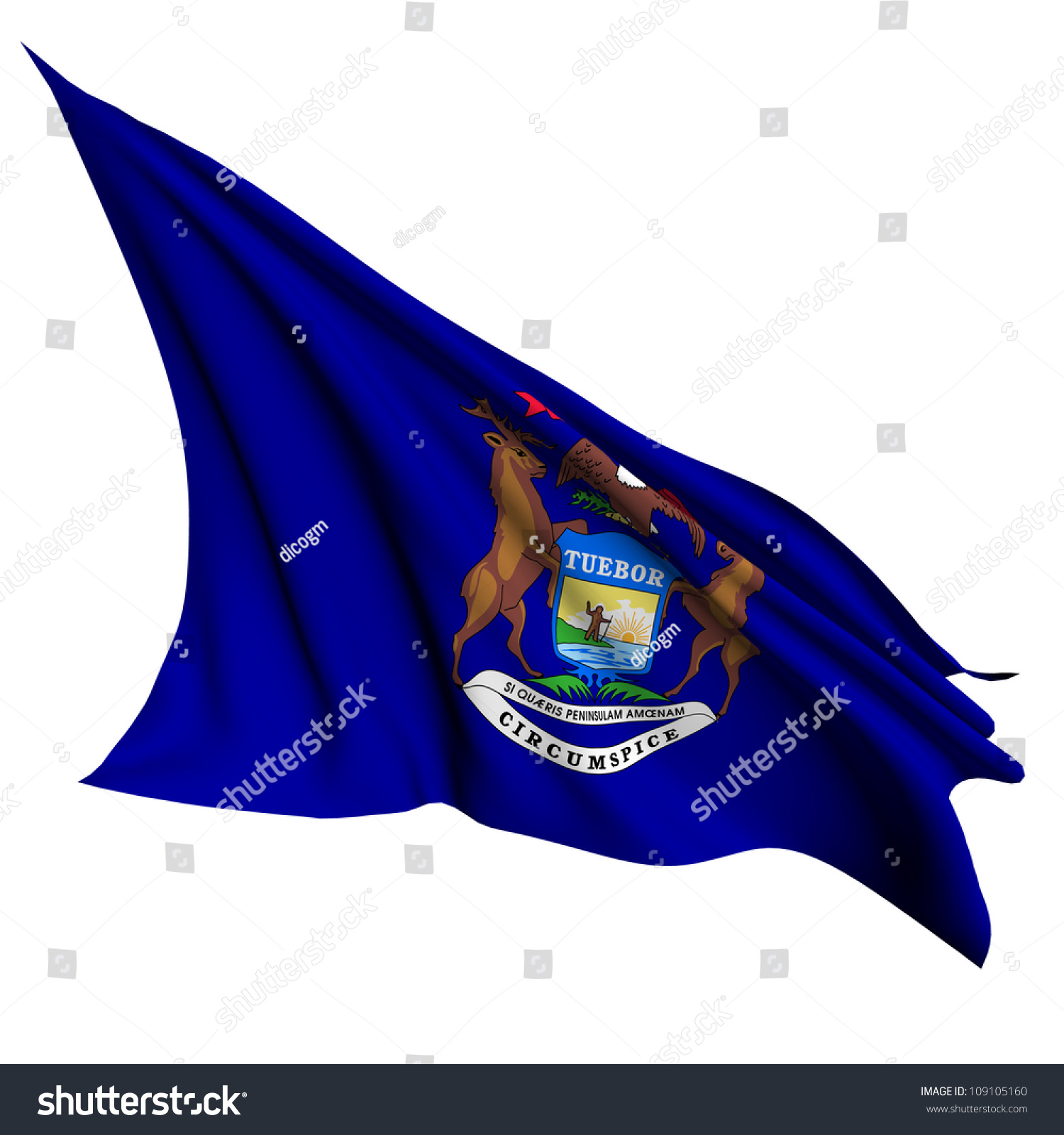 Michigan Flag - Usa State Flags Collection No_2 Stock Photo 109105160 ...