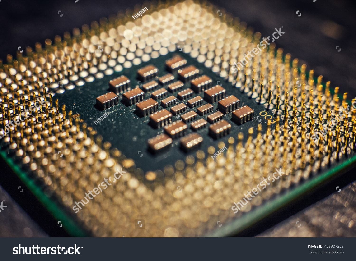 Microprocessor Transistor Cpu Macro Center Stock Photo 428907328