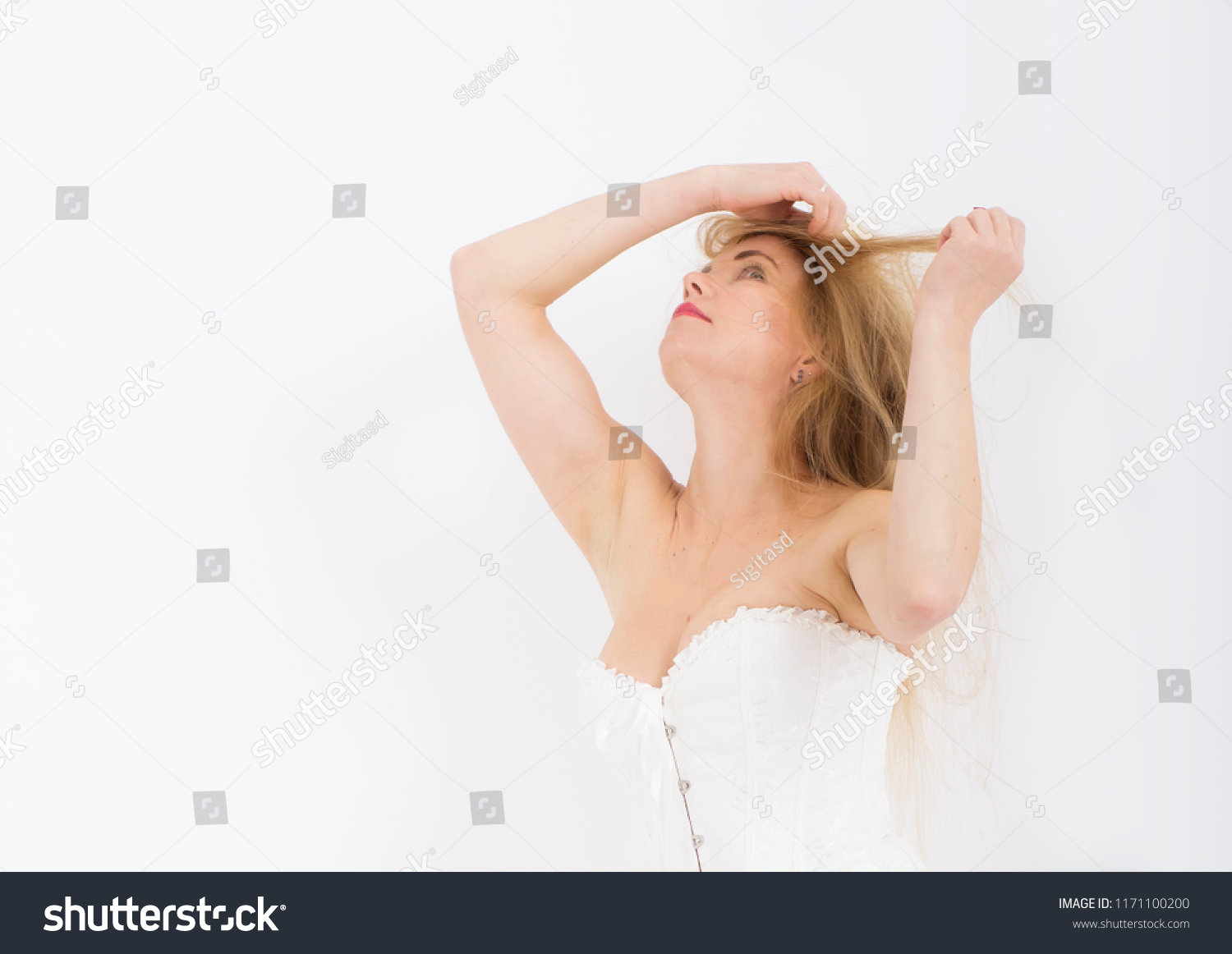 Middle Age Naked Woman Messy Hair Stock Photo Edit Now