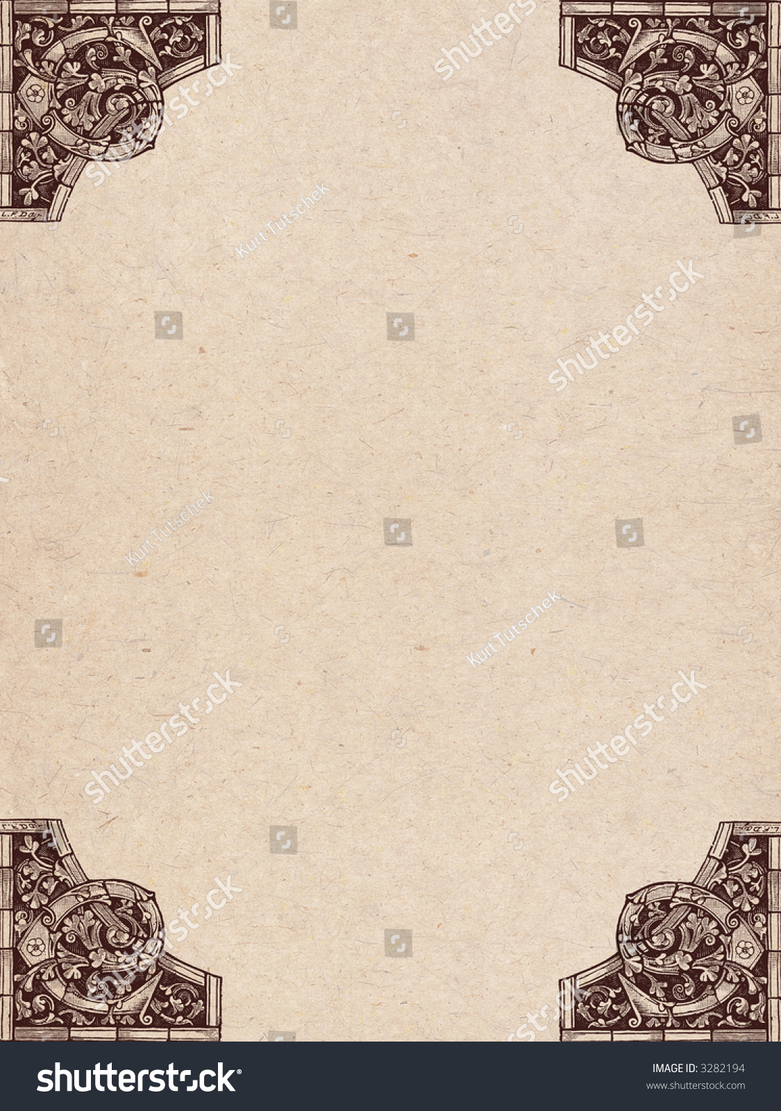 Middle Ages Background With Ornamental Edges Stock Photo 3282194 