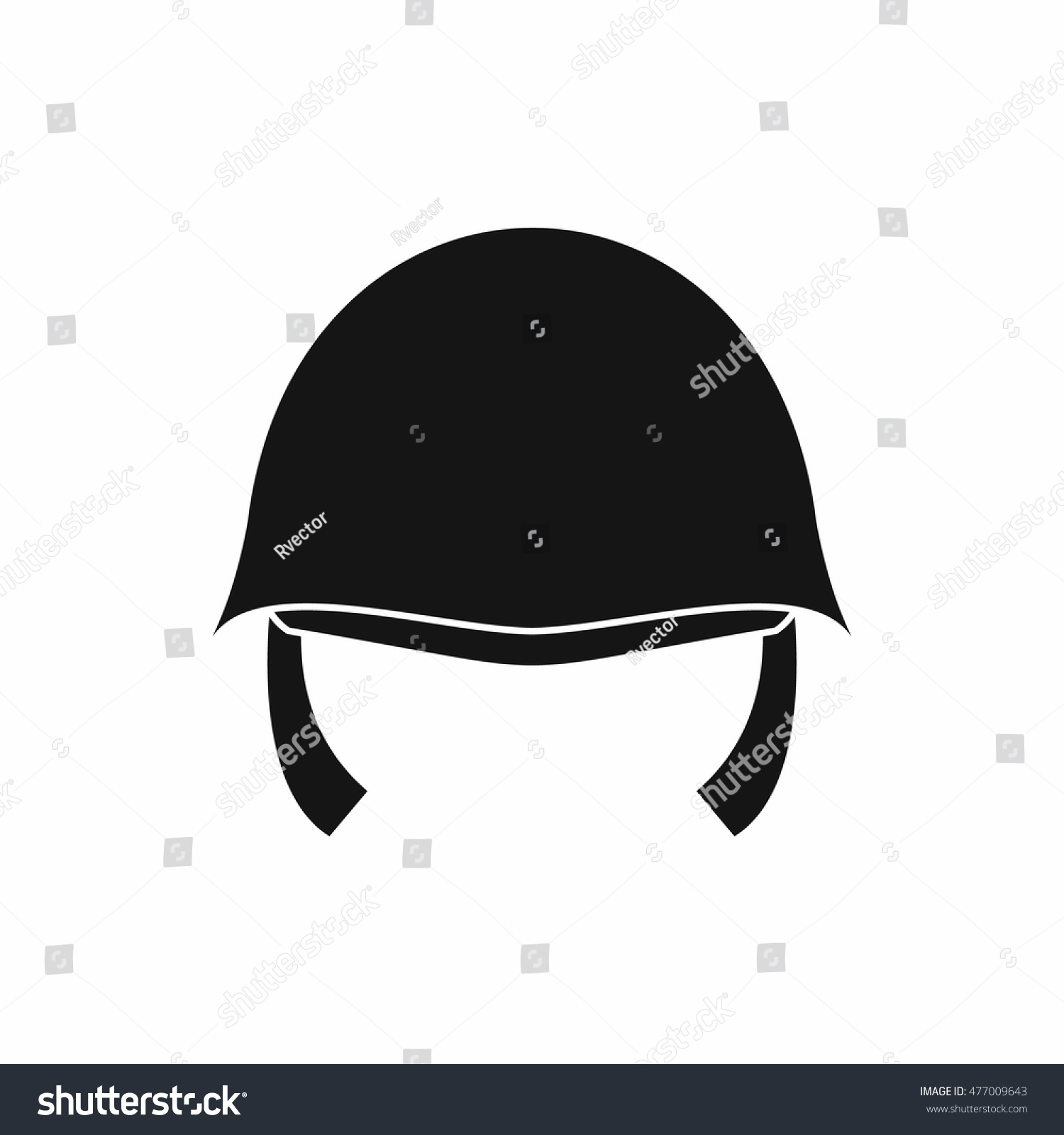 Military Helmet Icon Simple Style Isolated Stock Illustration 477009643