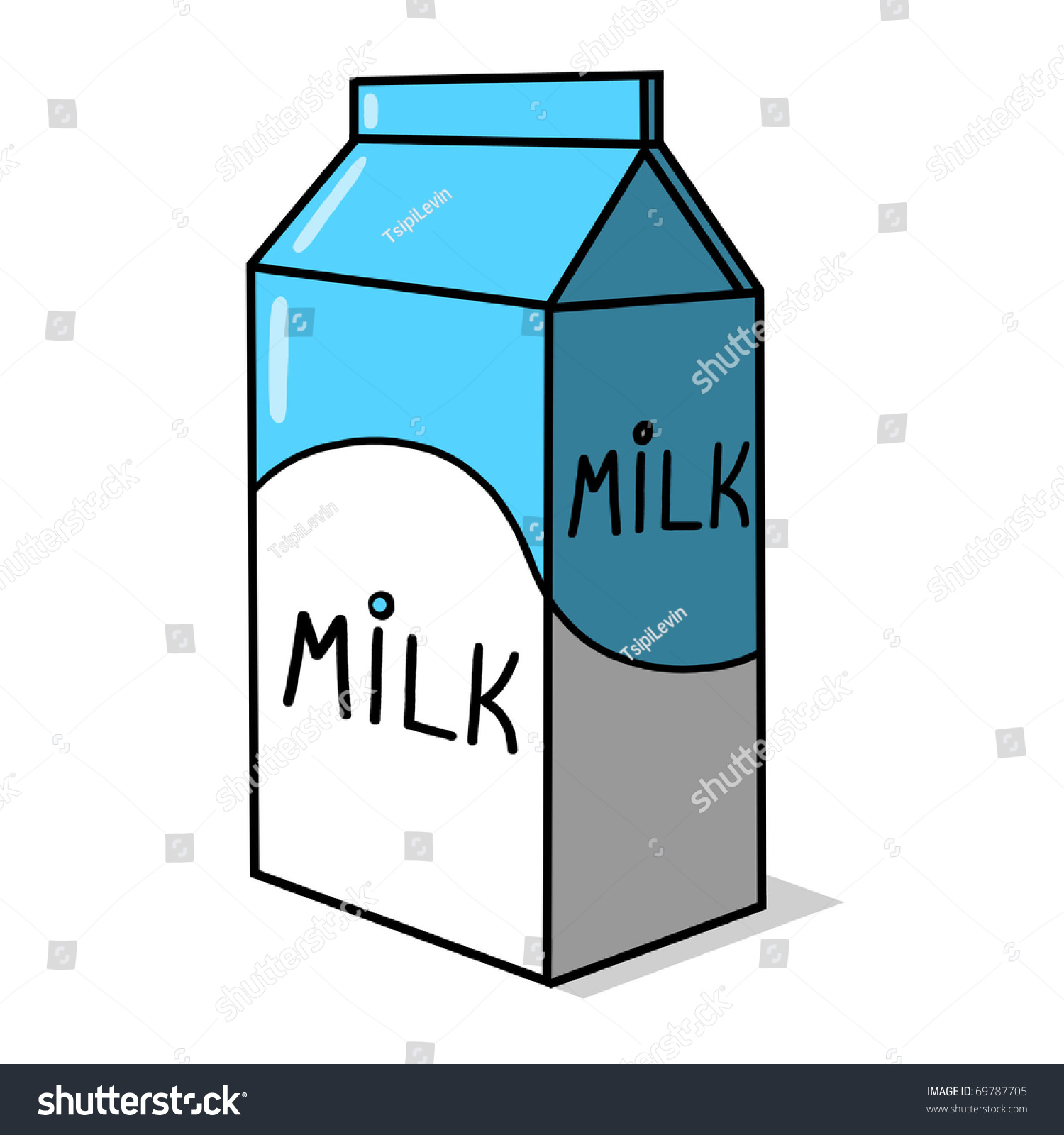 Milk Carton Illustration Milk Box Freehand Stock Illustration 69787705