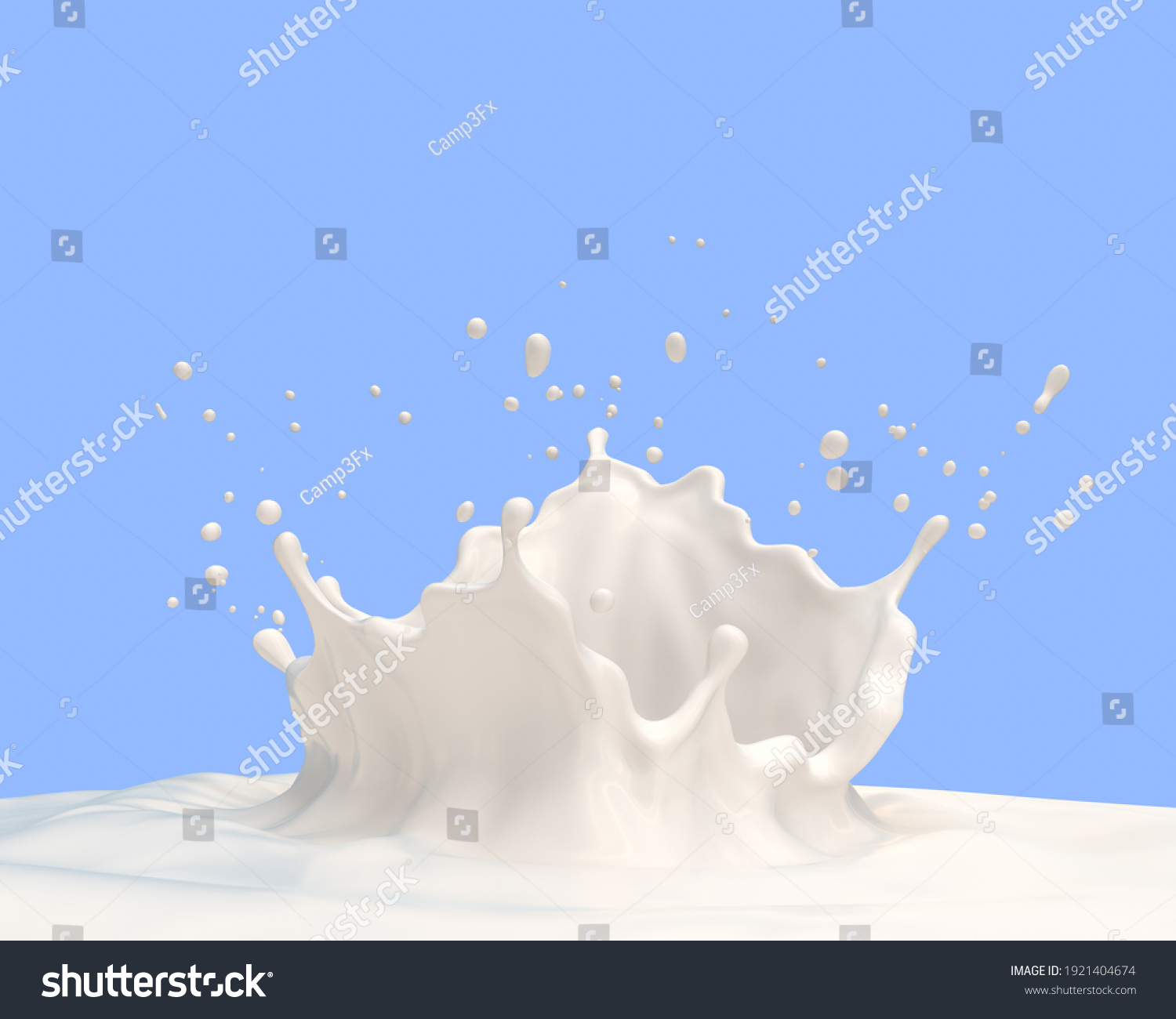 Milk Crown Splash Splashing Milk Pool Stock Illustration