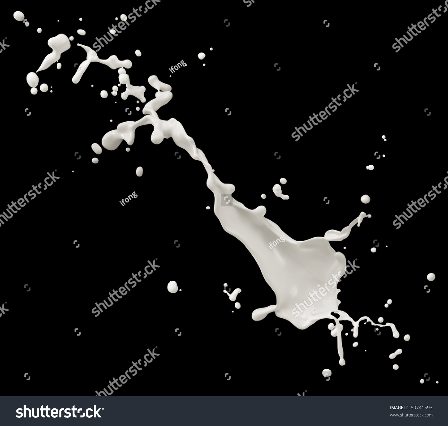Milk Or White Liquid Splash On Black Background Stock ...