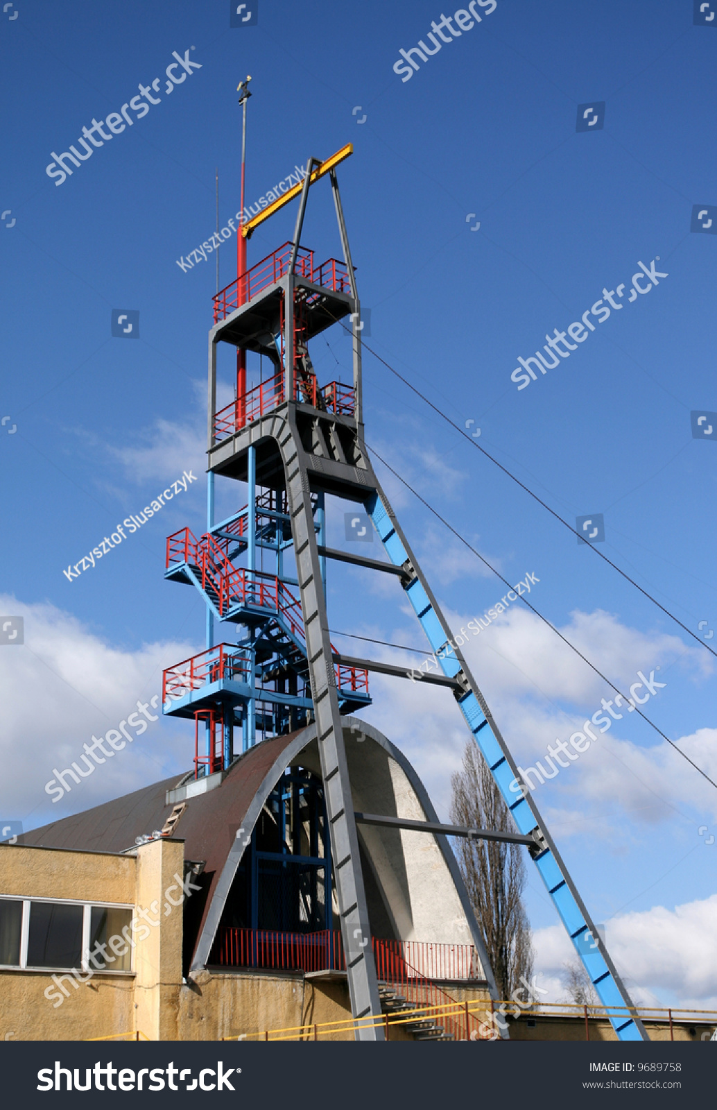 Mine Shaft Tower Of A Historic Silver Mine In Famous Industrial Mining ...