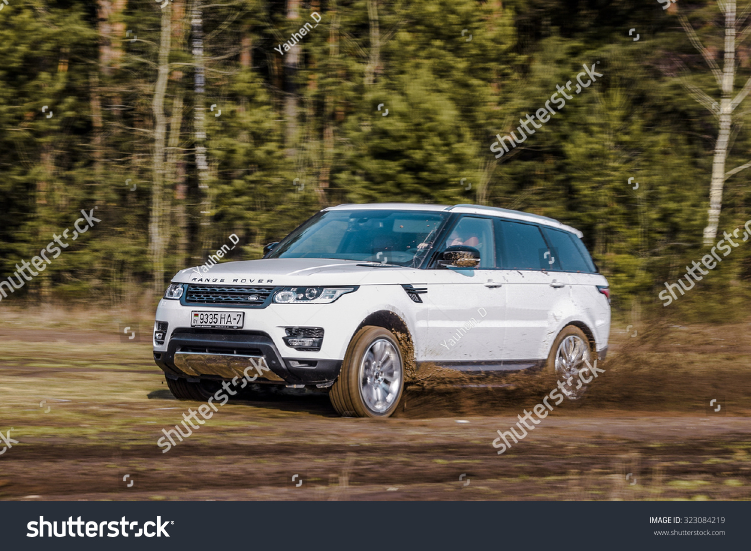 MINSK BELARUS APRIL 6 2014 2015 model year Range Rover Sport 3.0 Supercharged at the test-drive British sport SUV is powered by 3.0 liter V6 340 hp & 450 Nm MINSK BELARUS APRIL 6 2014 2015 model year Range Rover Sport 3.0 Supercharged at the test-drive British sport SUV is powered by 3.0 liter V6 340 hp & 450 Nm