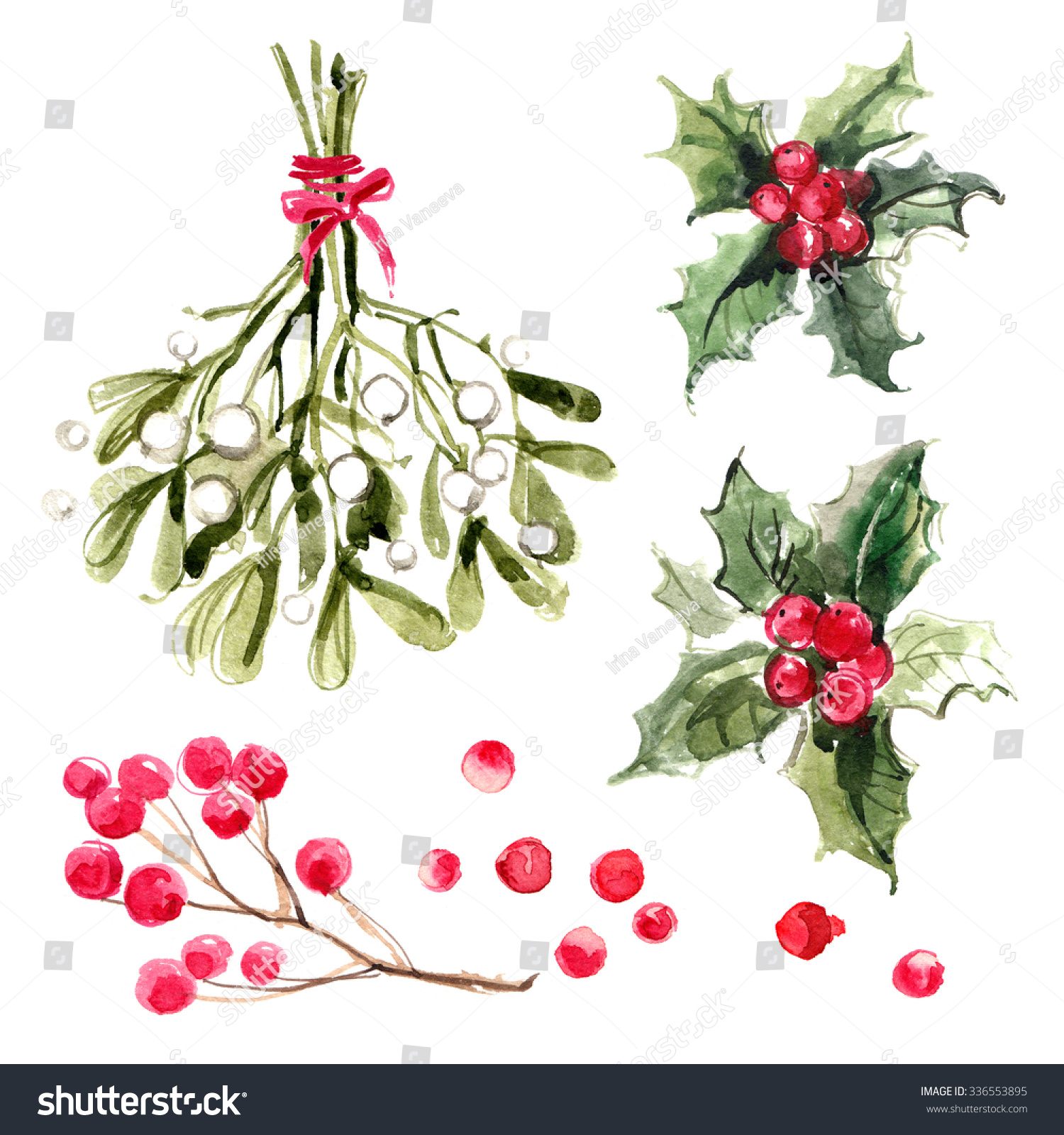 mistletoe-with-red-ribbon-holly-branches-with-red-berries-christmas