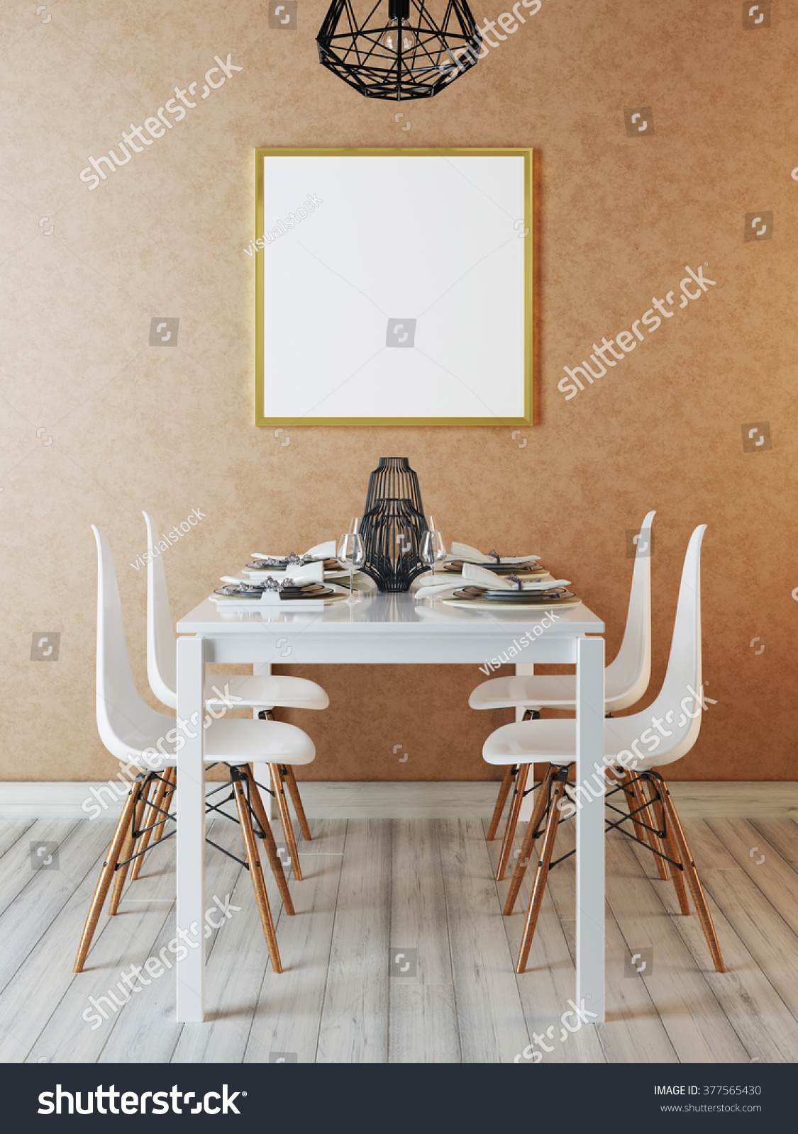 mockup poster in the interior dining room. contemporary dining in mockup poster in the interior dining room. contemporary dining in