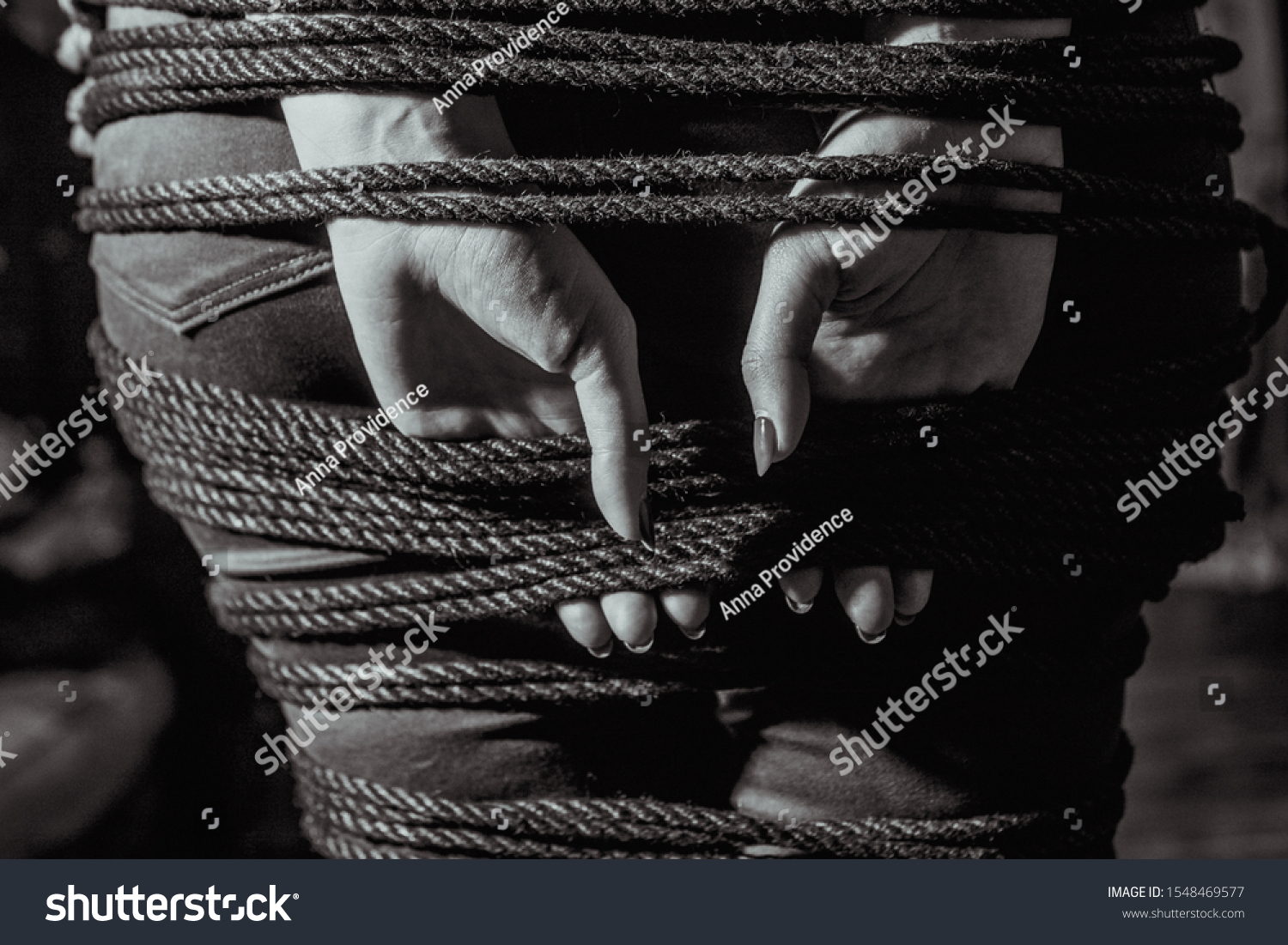 Model Japanese Bondage Art Shibari Foto Stok 1548469577 Shutterstock