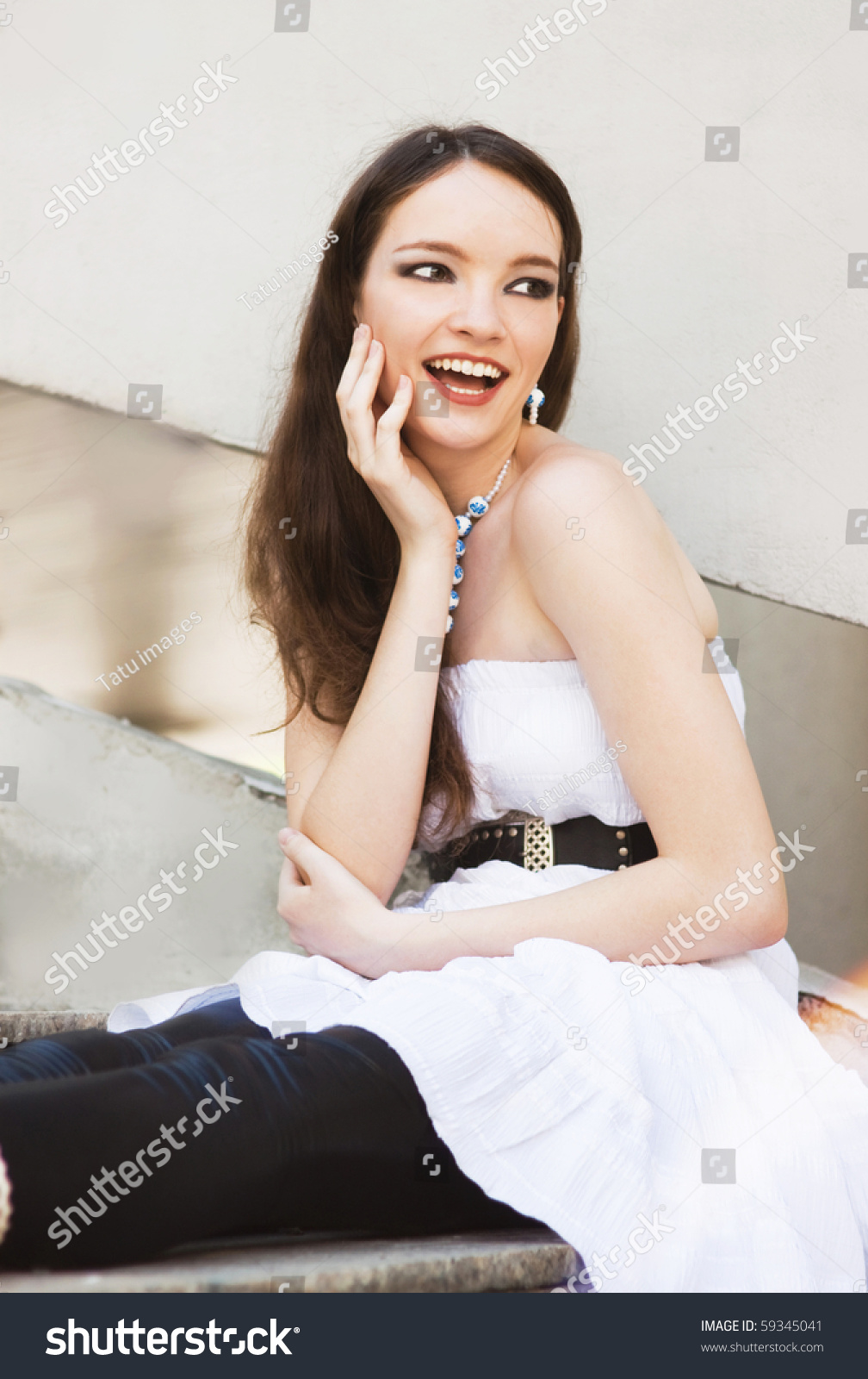 Model, Slim Brunette With Long Hair Stock Photos   Image: 15925003