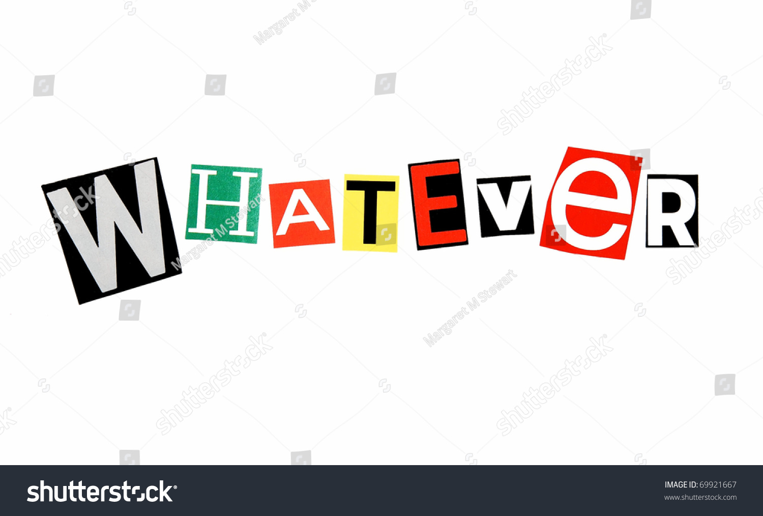 Modern Attitude Word U0026quot Whatever U0026quot Written In Colorful