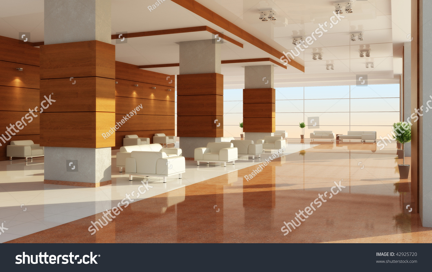 Modern Design Interior Hall Stock Illustration 42925720 - Shutterstock
