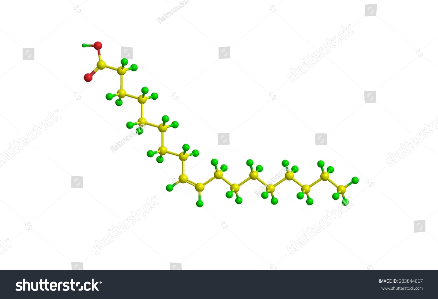 Molecular Structure Cis Oleic Acid Monounsaturated Stock Illustration