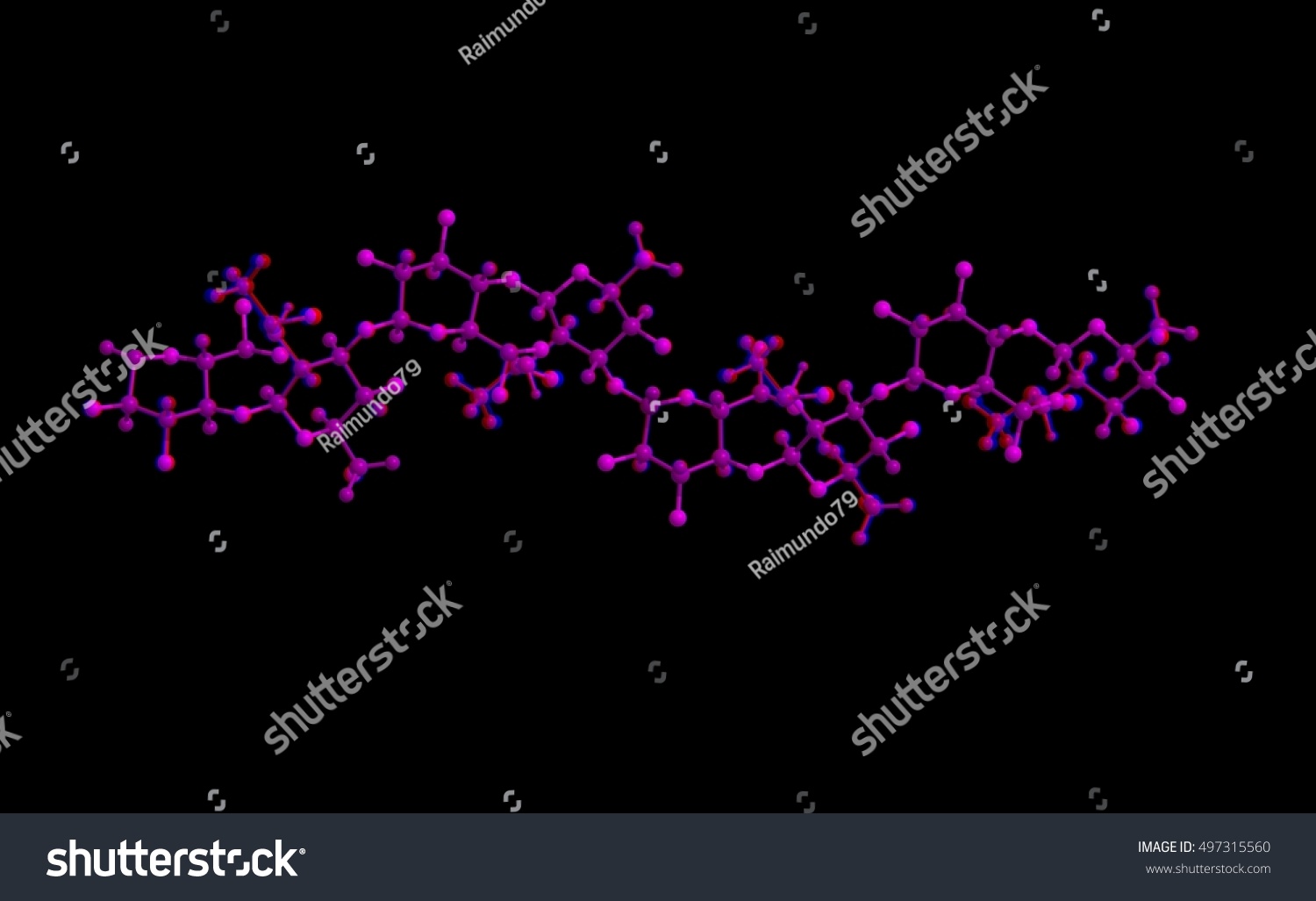 Molecular Structure Hyaluronic Acid Sequence Four Stock Illustration