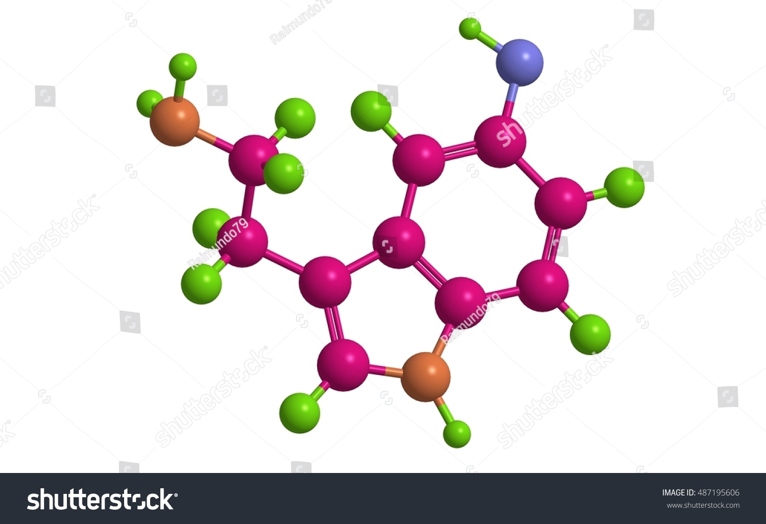 Molecular Structure Serotonin Thrombotonin Monoamine Neurotransmitter