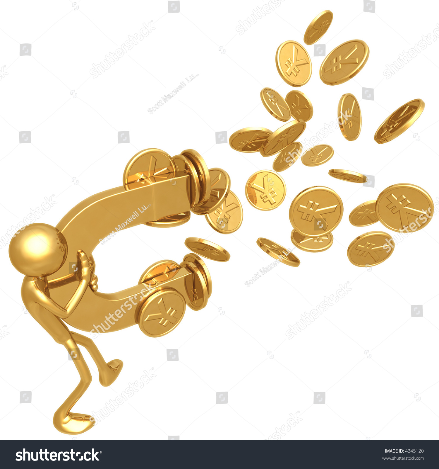 money magnet attracting gold yen coins stock photo 4345120 money magnet attracting gold yen coins stock photo 4345120