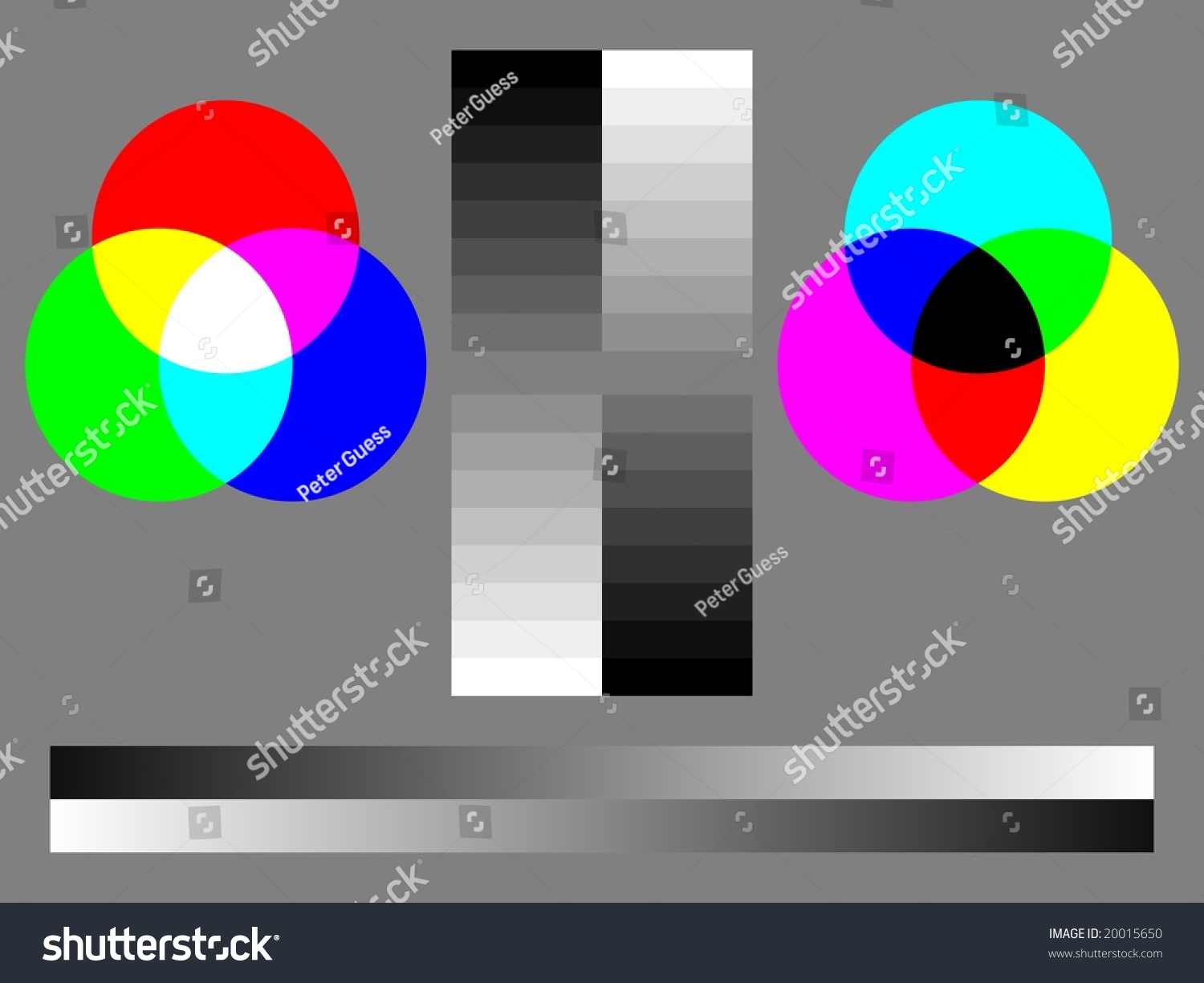 Monitor Calibration Color Test Chart With Rgb, Cmyk, 16Step Grayscale