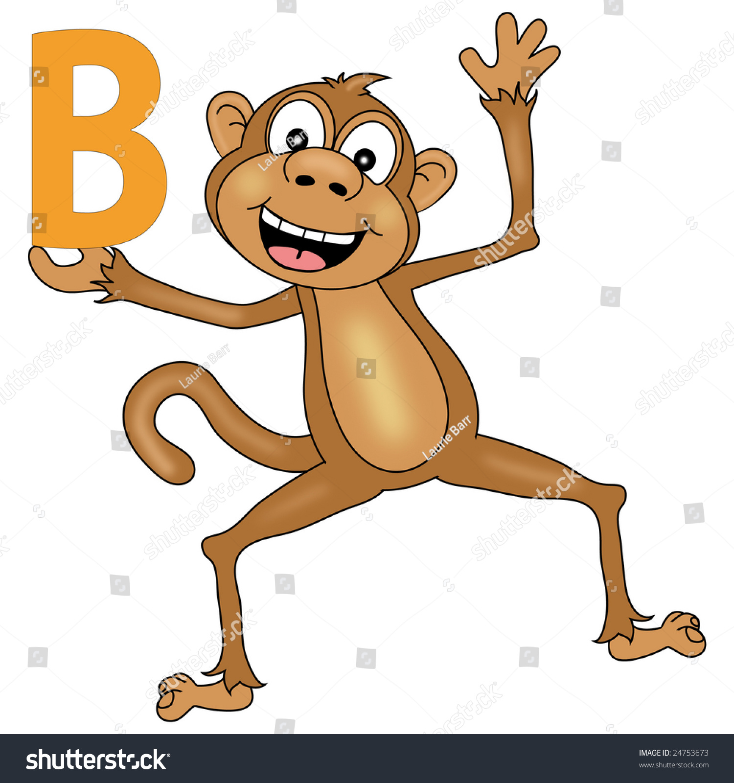 Monkey Holding Letter B Stock Photo 24753673 : Shutterstock