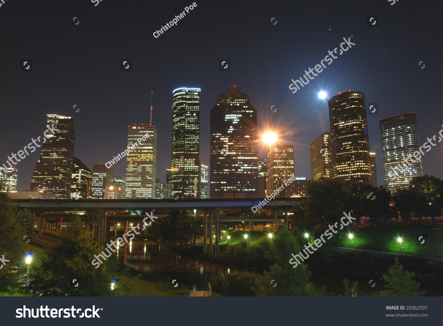 Moon Over Houston Stock Photo 20362597 Shutterstock