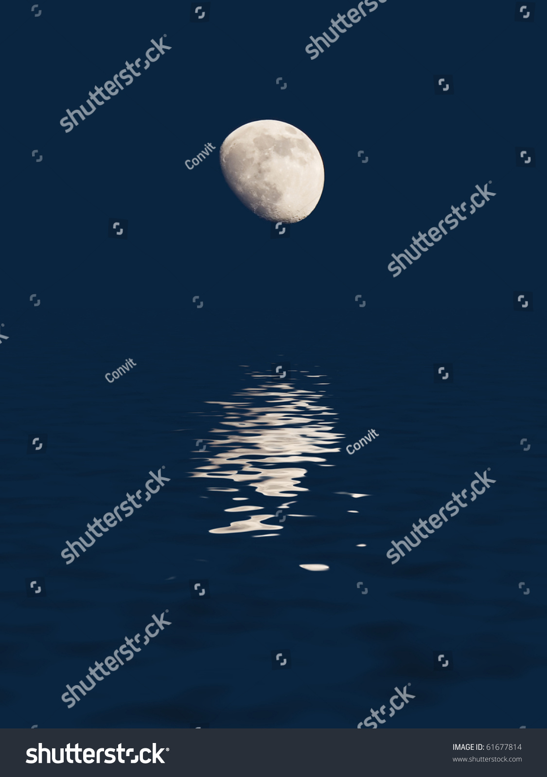 Moon Reflected In Water Stock Photo 61677814 : Shutterstock