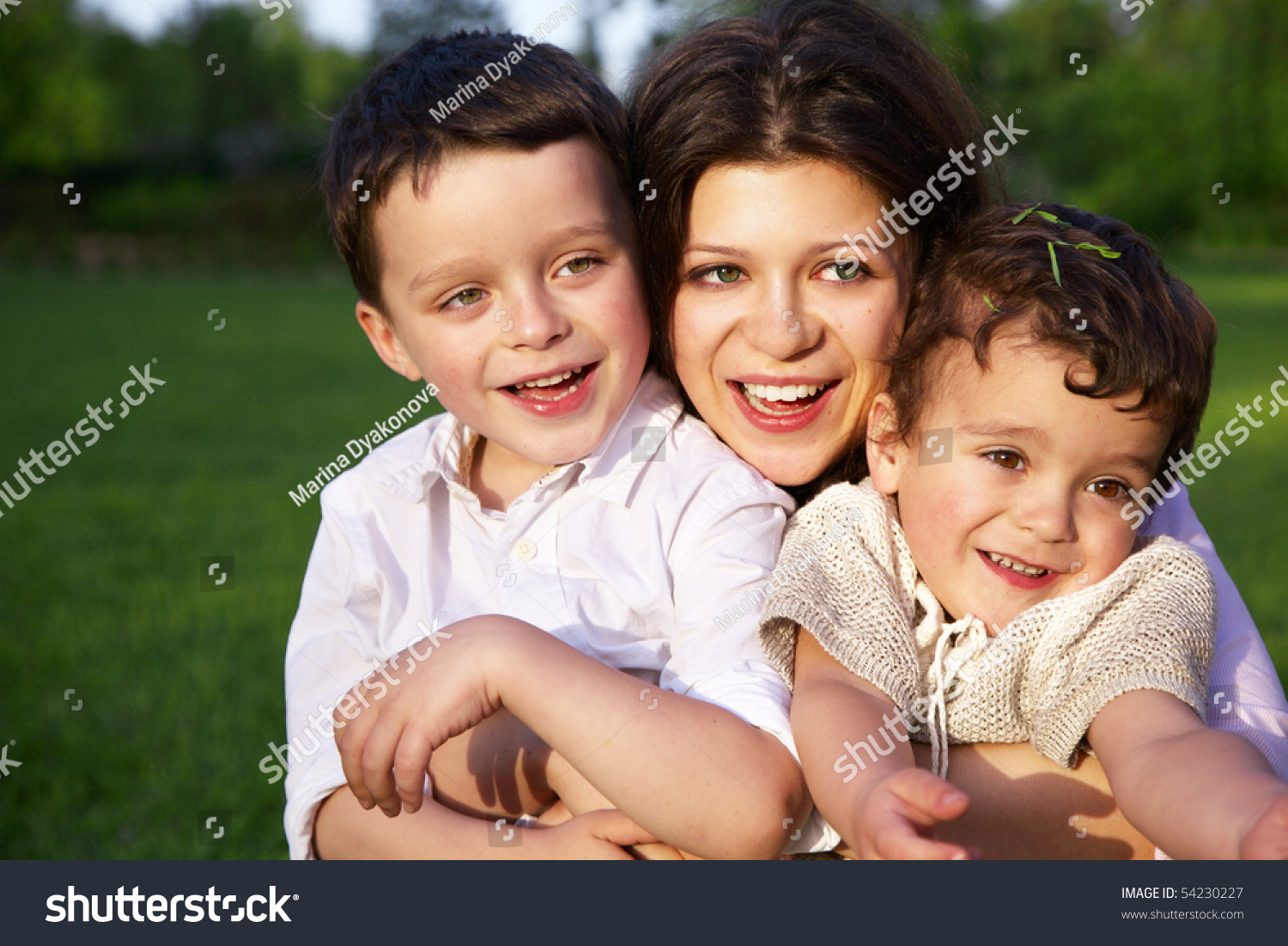 Mother With Her Two Sons Outdoor Stock Photo Shutterstock