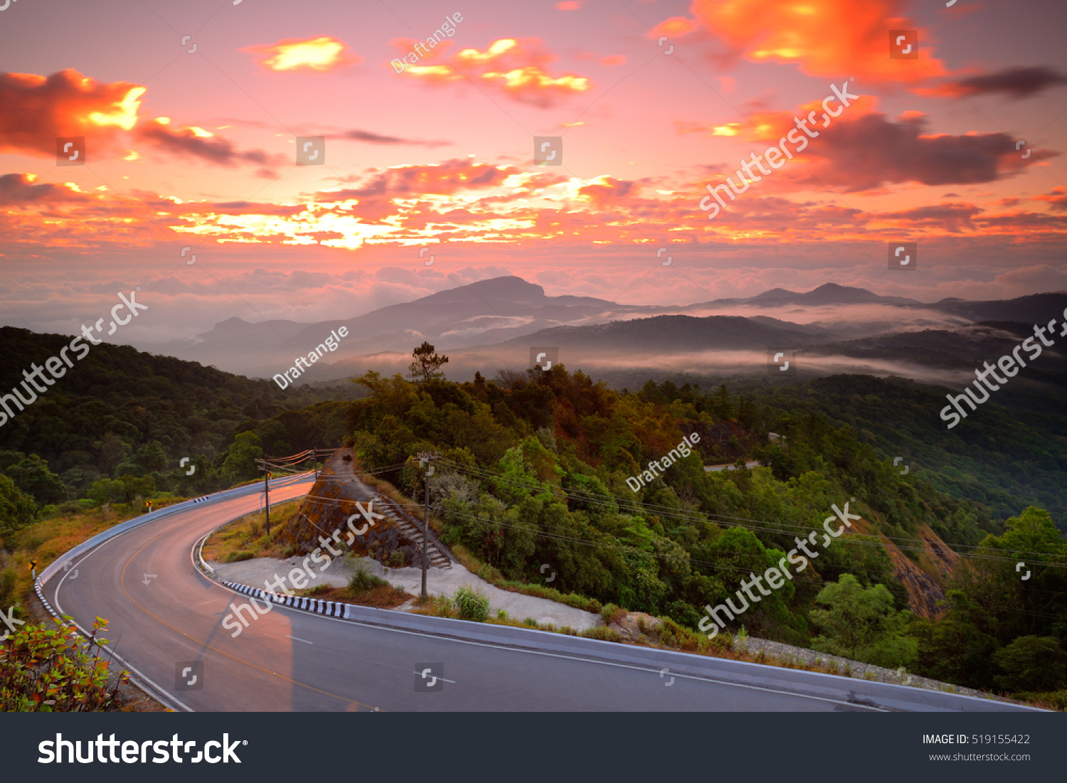 Mountain road view in Chiang Mai Thailand Mountain road view in Chiang Mai Thailand