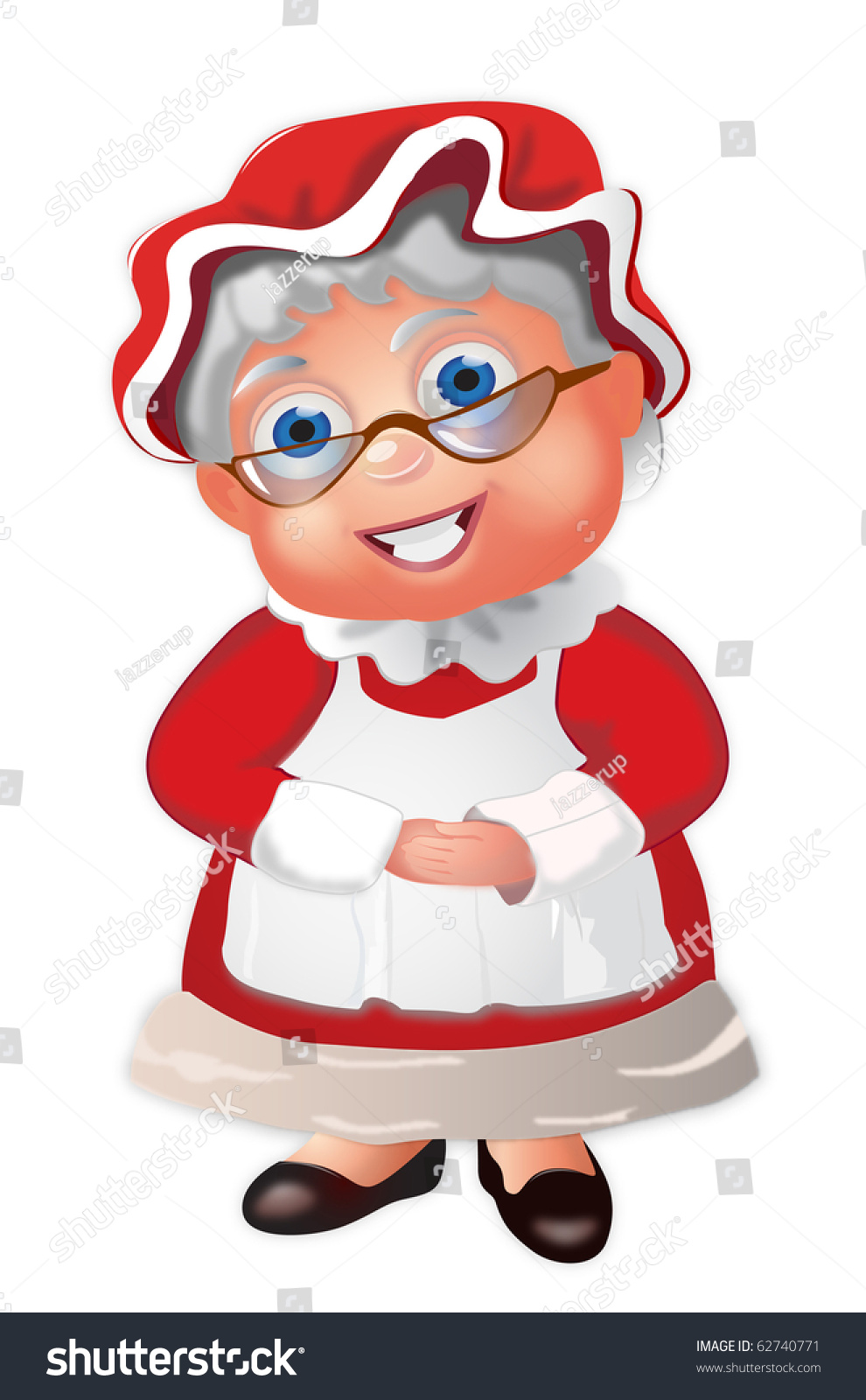 Mrs Claus Her Hands Folded Stock Illustration 62740771