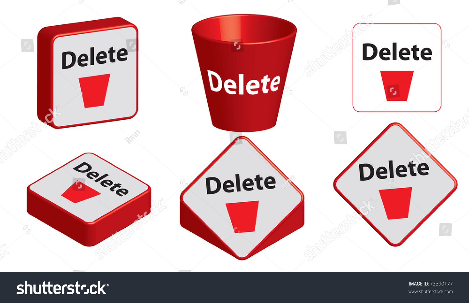 Multiple Delete Sign Stock Photo 73390177 : Shutterstock