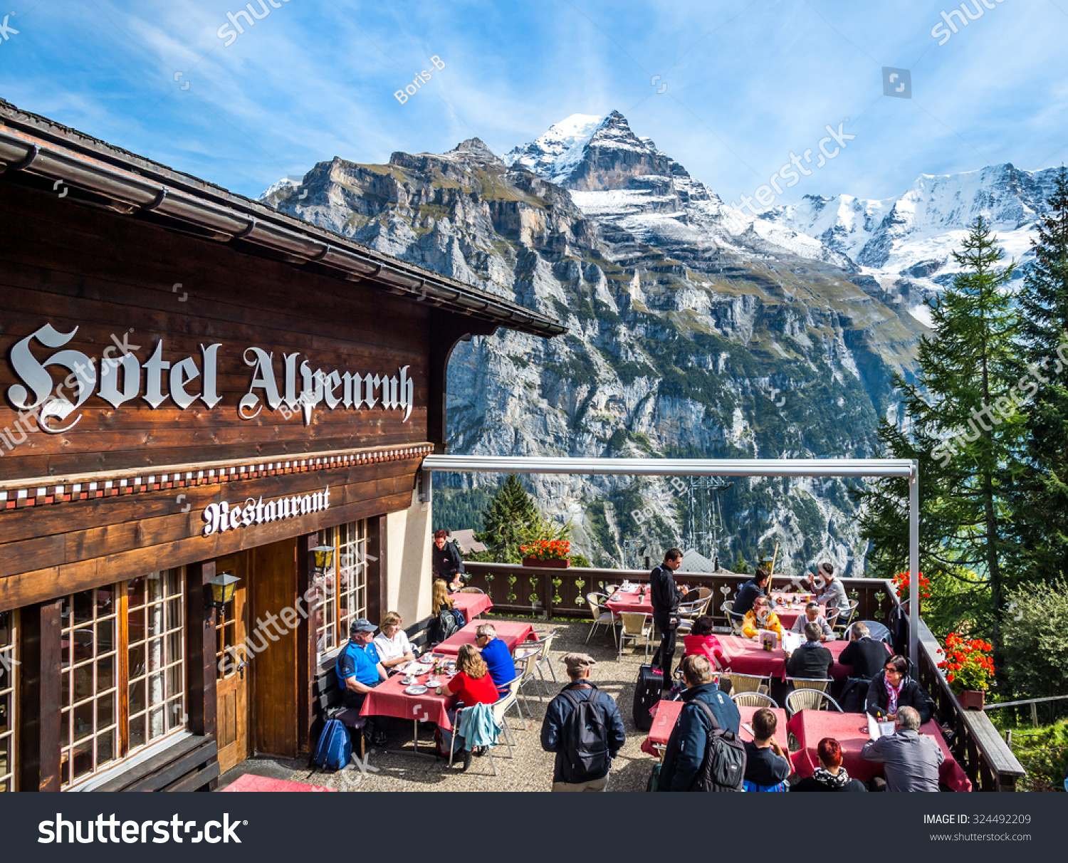 Murren Switzerland September 26 2015 Mountain Stock Photo 324492209