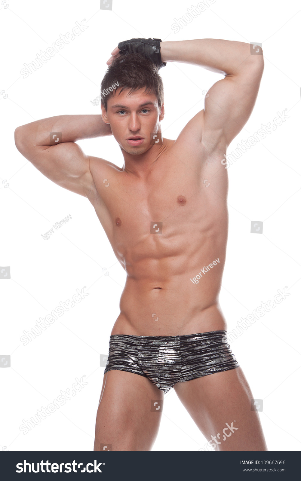 Muscular Sexy Naked Guy Underwear Gloves Stock Photo Shutterstock 30810 Hot Sex Picture