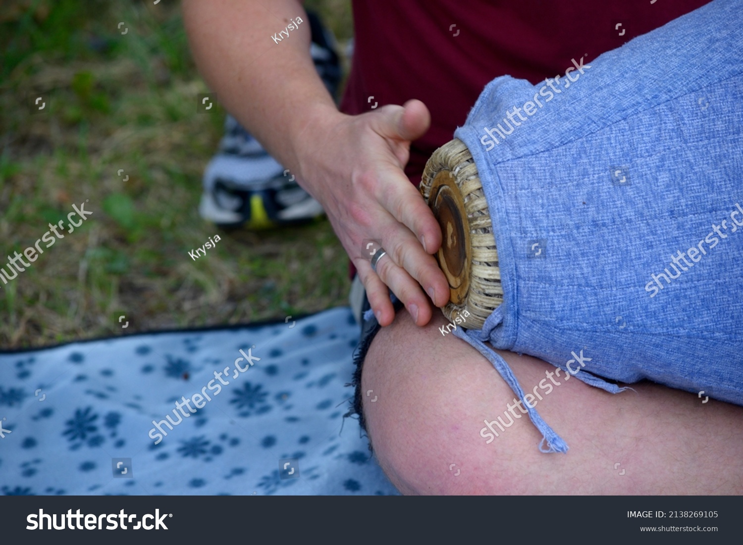 Musician Hand Playing Indian Musical Instrument Stock Photo 2138269105