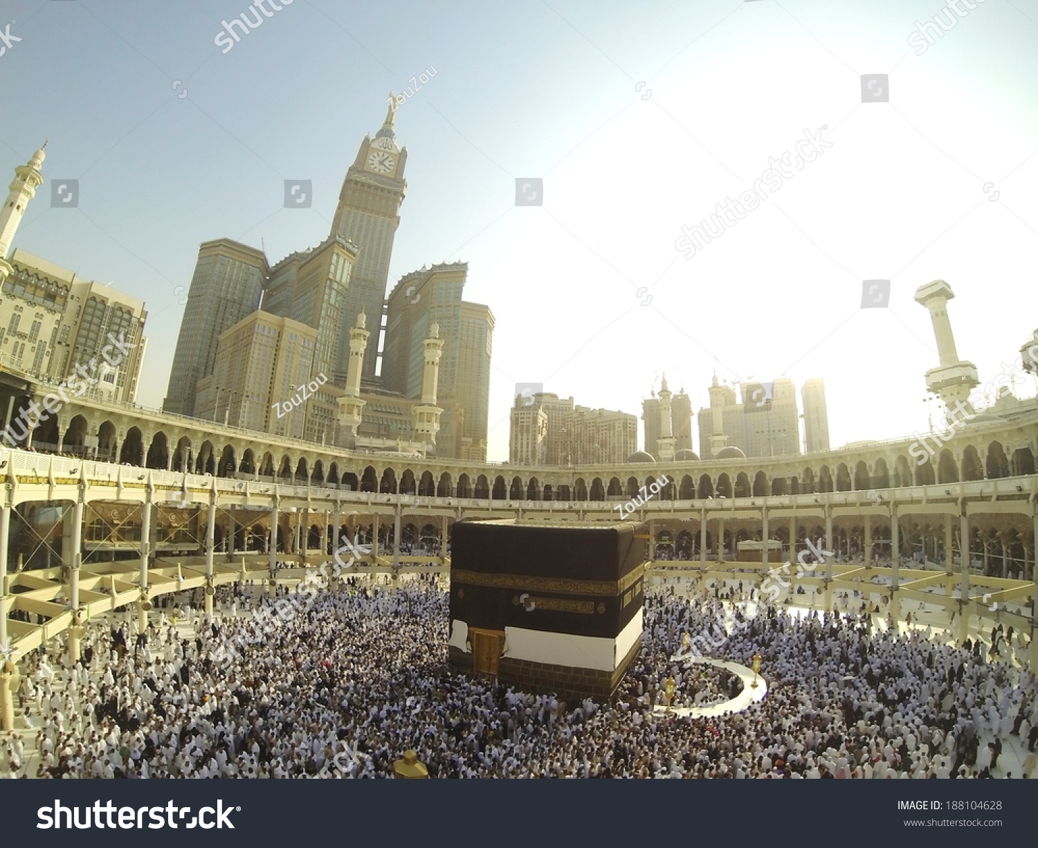 Muslim People Praying At Kaaba In Mecca Stock Photo 188104628