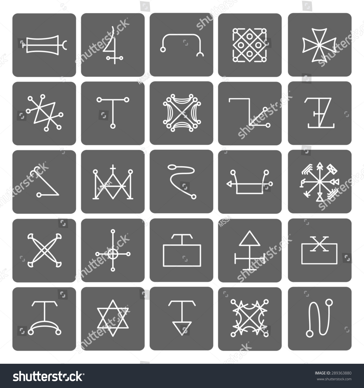 Mystical Symbols And Sacred Signs Icons Set Religion And Spirituality