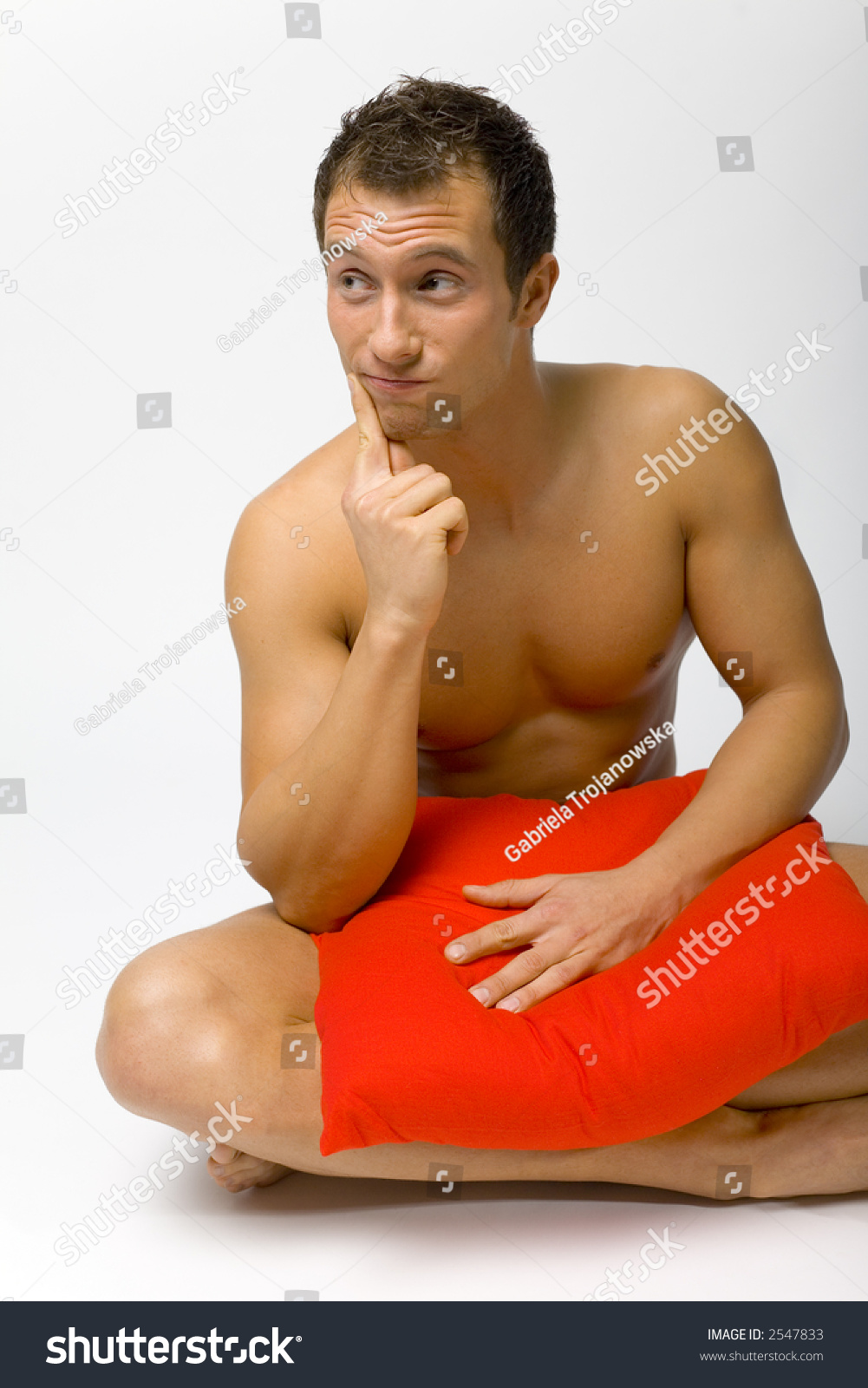 Nacked Man Sitting Hiding His Body Stock Photo Shutterstock