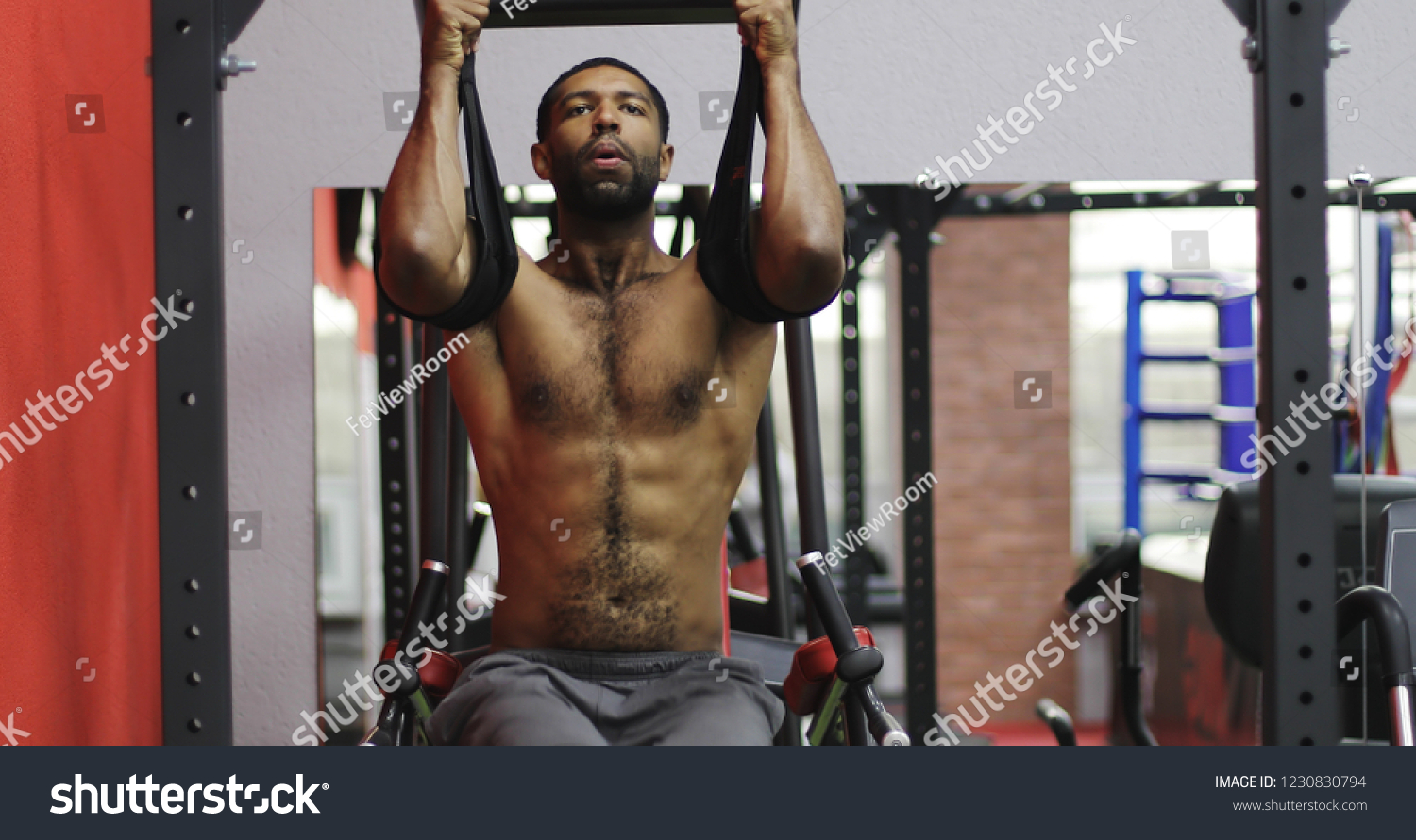 Naked Black Man Exercising Gym Afroamerican Stock Photo Edit Now