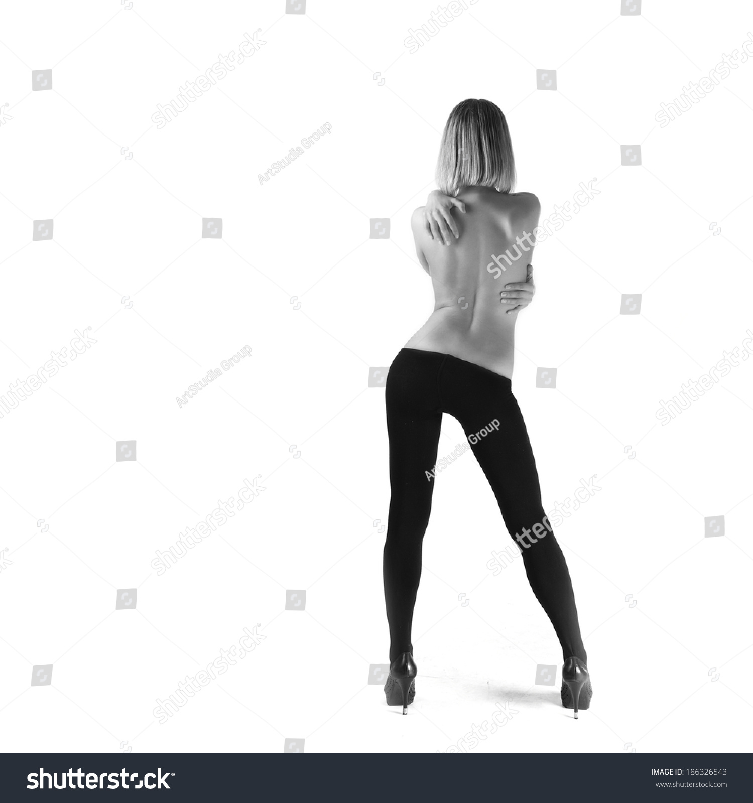 Naked Girl Perfect Body Posed Studio Shutterstock