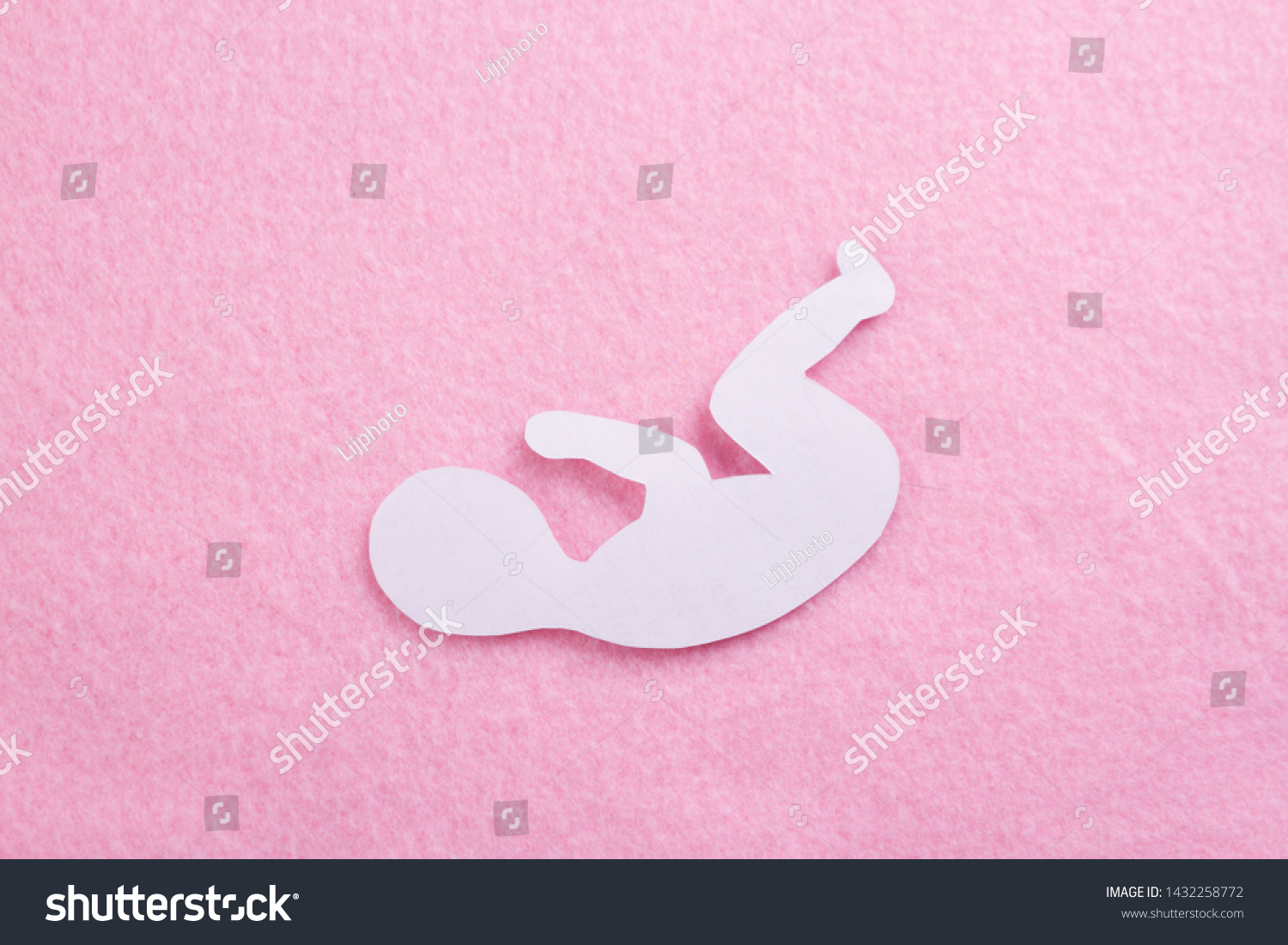 Naked Newborn Baby Cartoon Styled Image Stock Photo