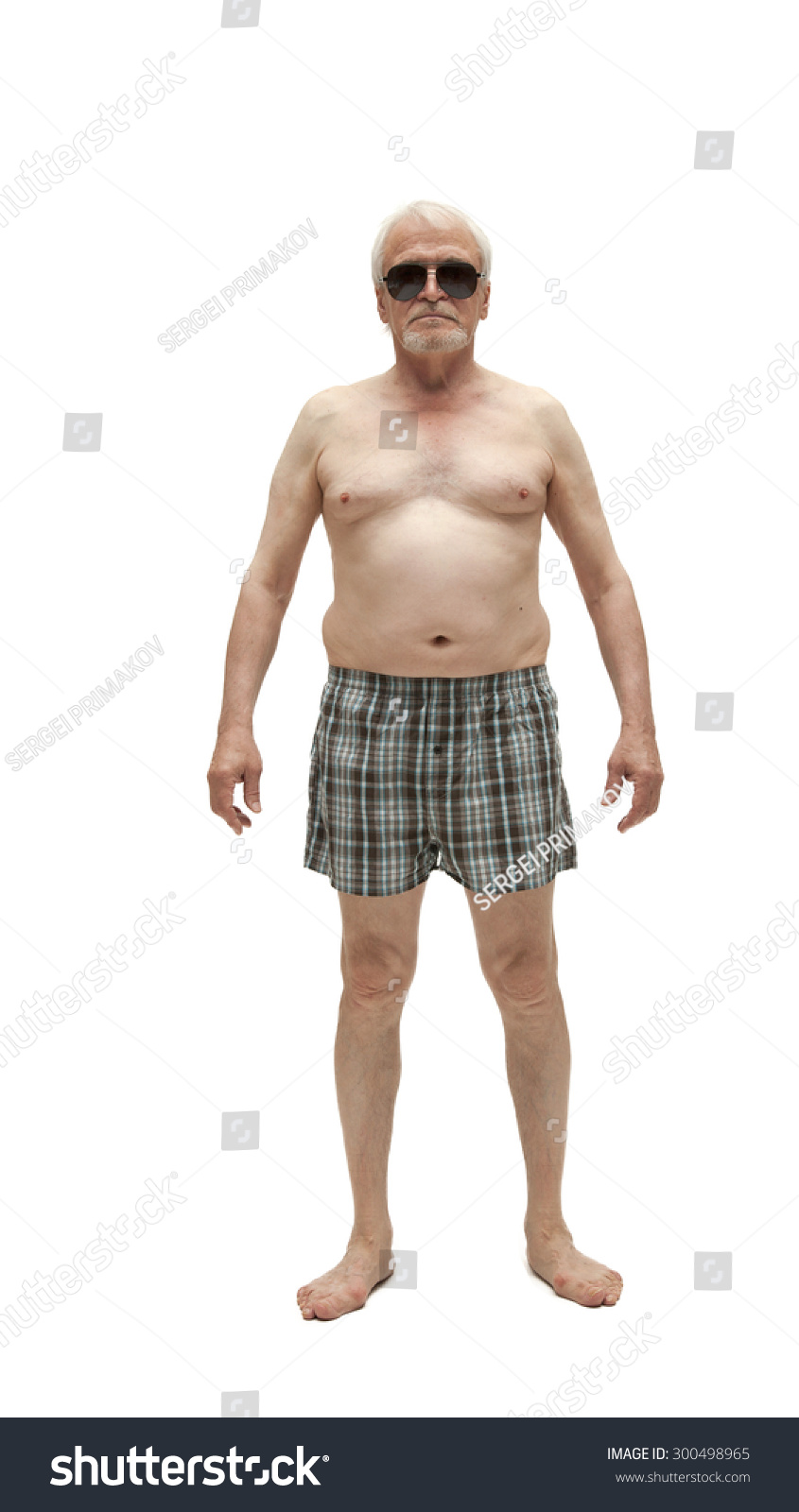 Naked Senior Man Belly Isolated On Stock Photo Edit Now