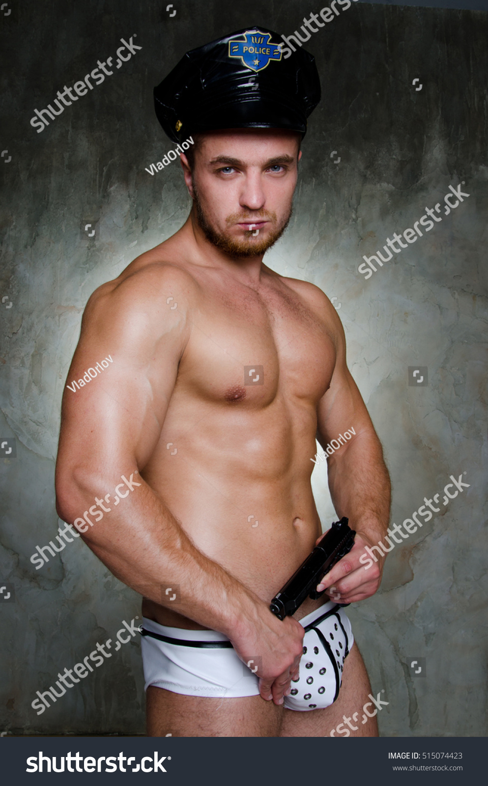 Naked Sexy Cop Stock Photo Edit Now