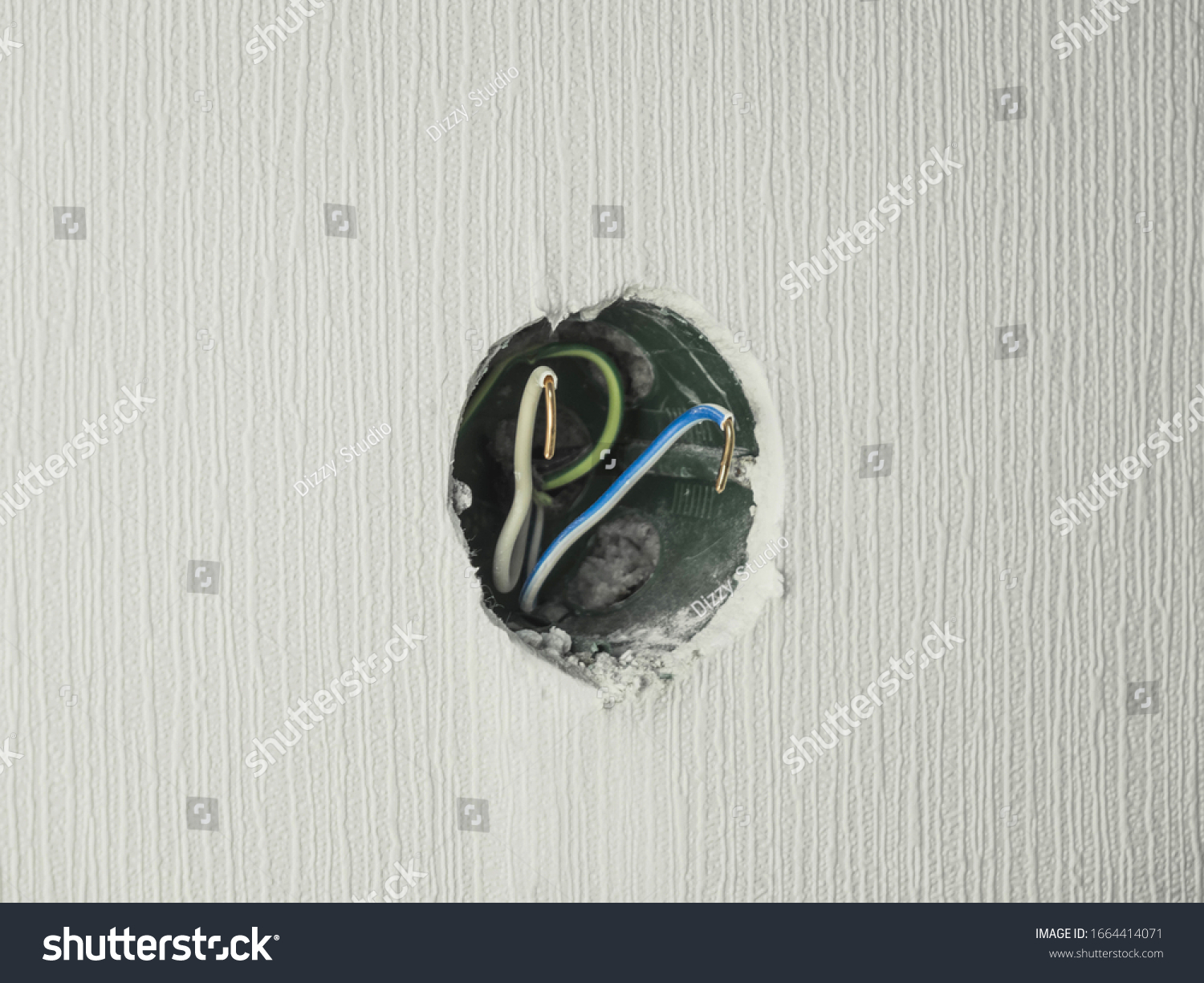 Naked Socket Bare Wires Wall Stock Photo Edit Now