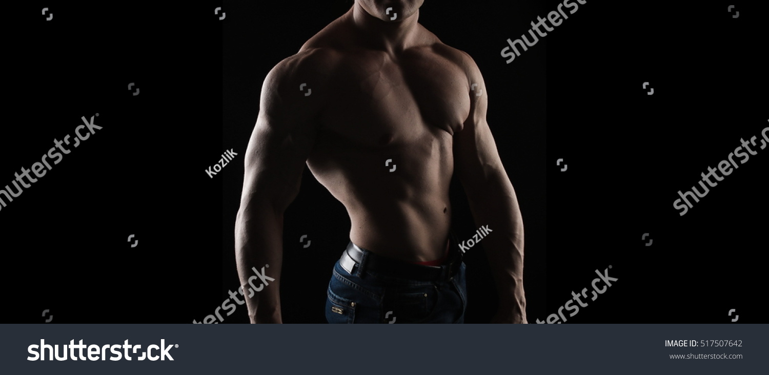 Naked Torso Athlete Bodybuilder Man On Foto Stok Shutterstock