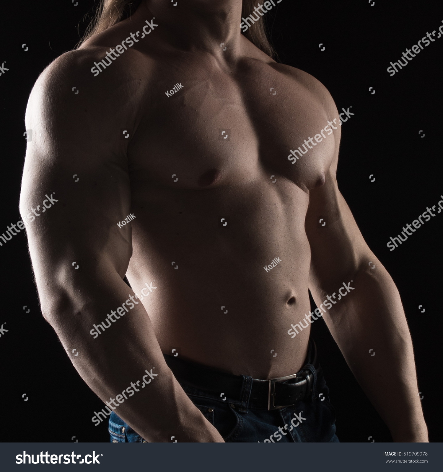 Naked Torso Male Bodybuilder Athlete Studio Stock Photo Edit Now