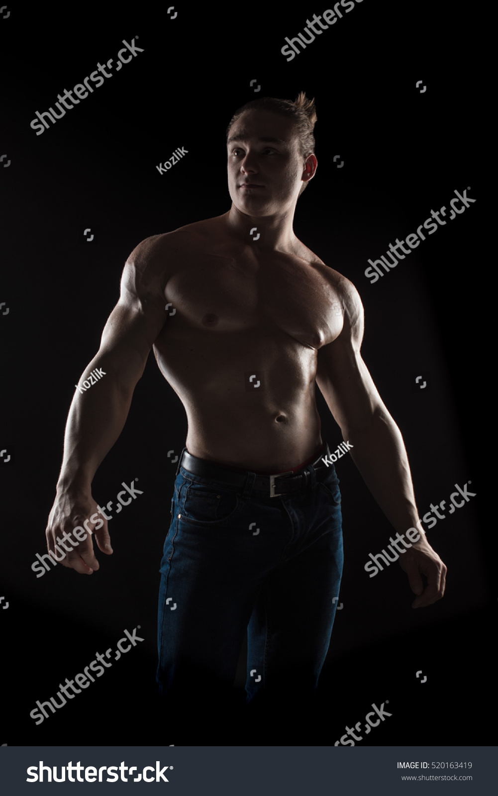 Naked Torso Male Bodybuilder Athlete