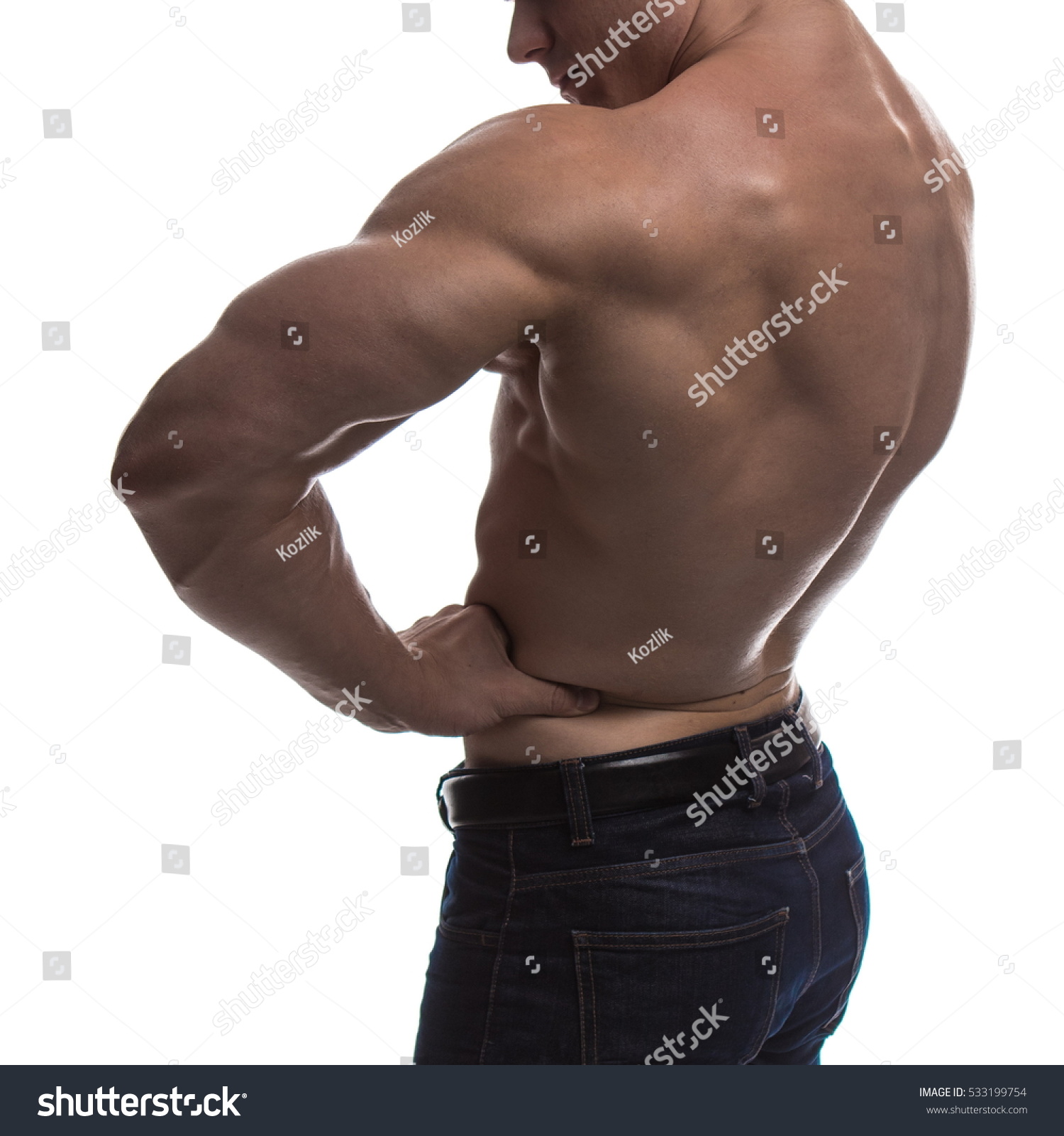 Naked Torso Male Bodybuilder Athlete Studio Stock Photo Edit Now