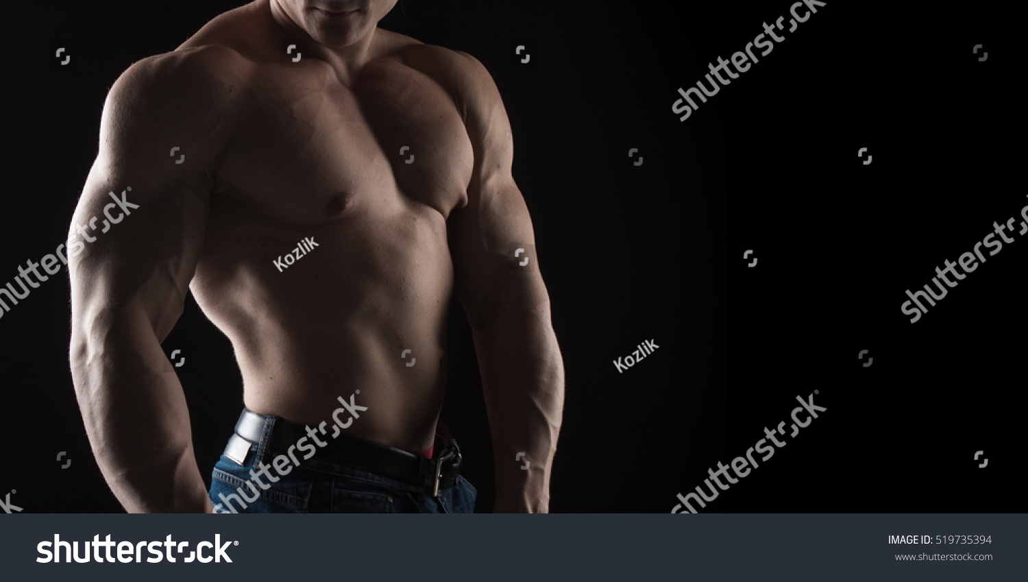 Naked Torso Male Bodybuilder Athlete Long Shutterstock