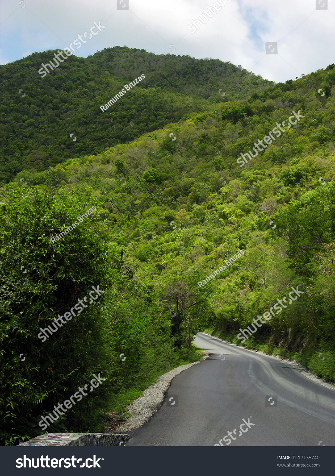 Narrow Road On St Island Narrow Road On St Island U S Islands Stock