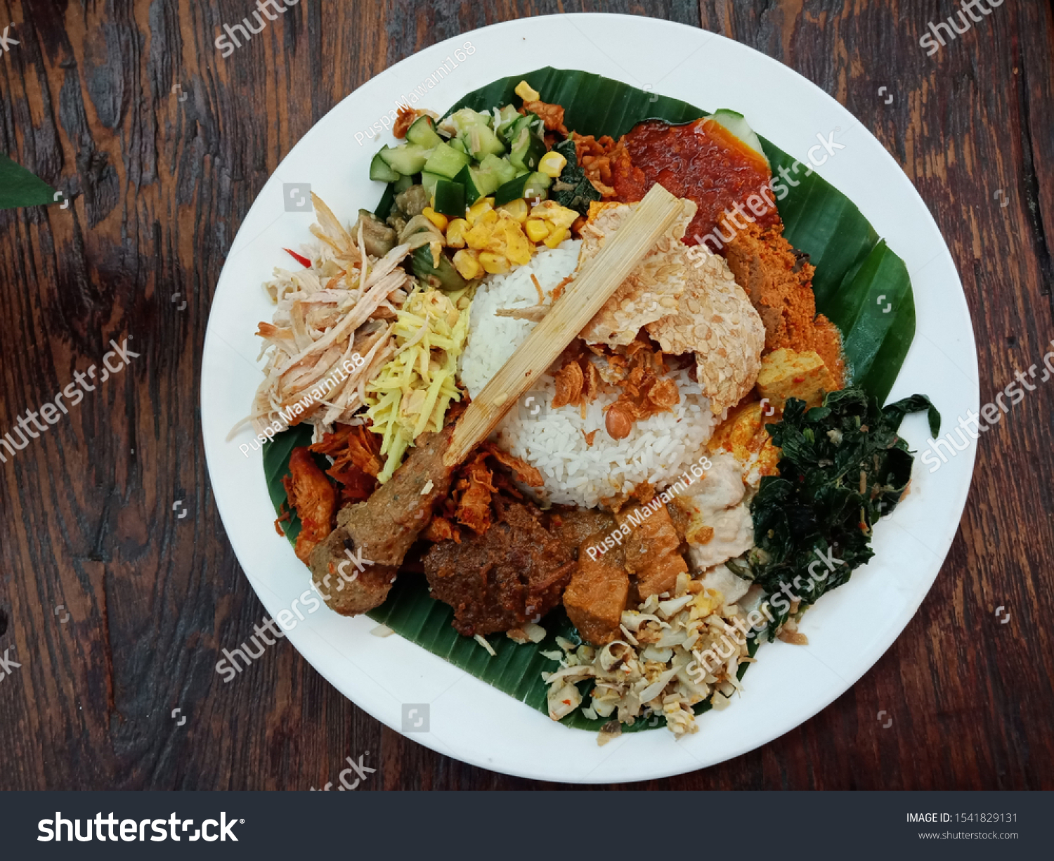 Nasi Campur Bali Food Bali Isolated Stock Photo Edit Now